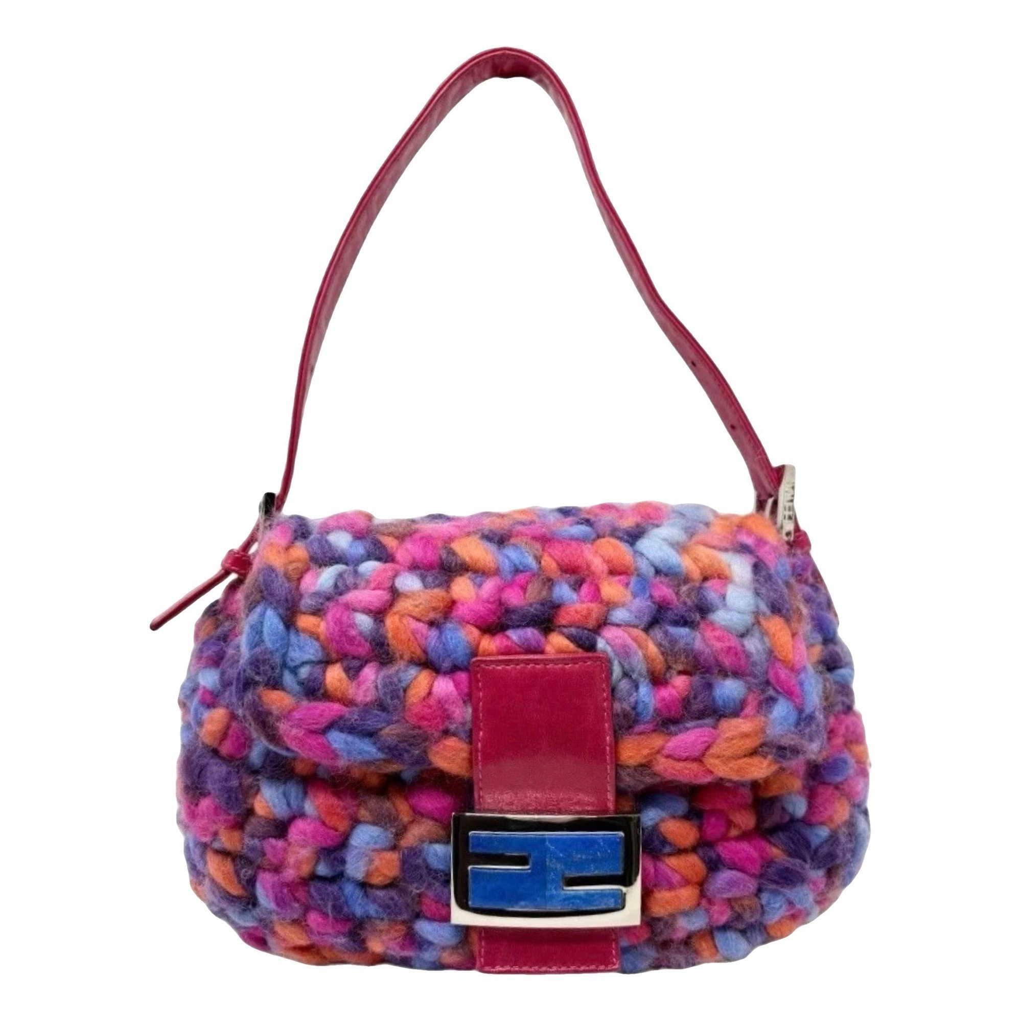 Baguette wool handbag