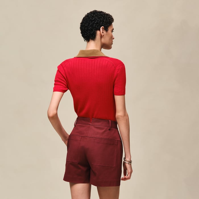 Rouge H Short En Double Twill De Coton