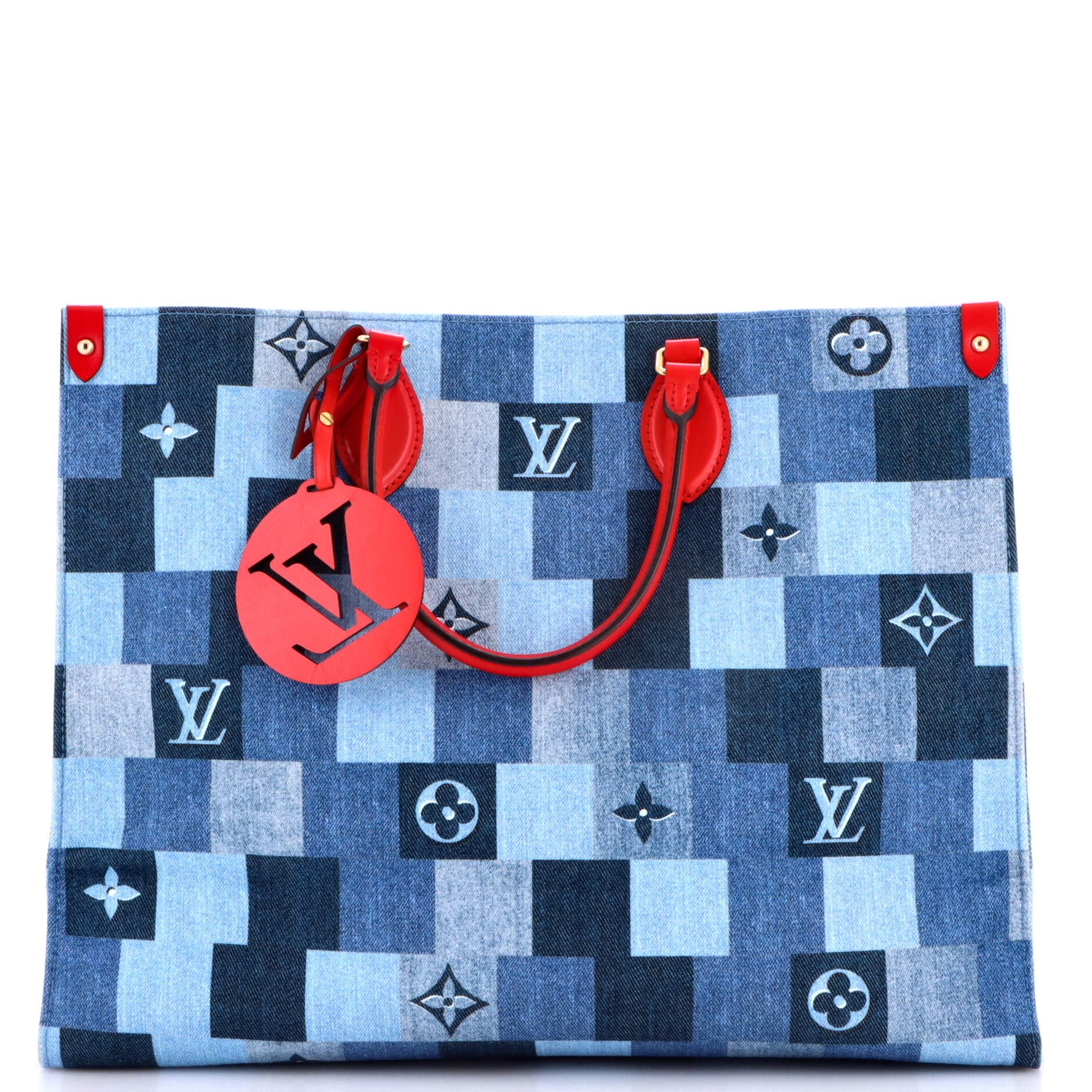 OnTheGo Tote Damier and Monogram Patchwork Denim GM