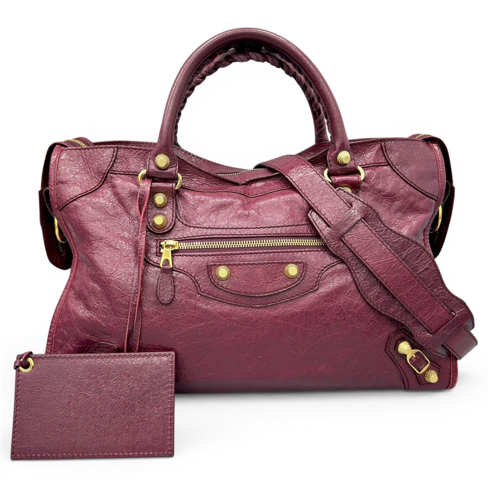 City leather handbag