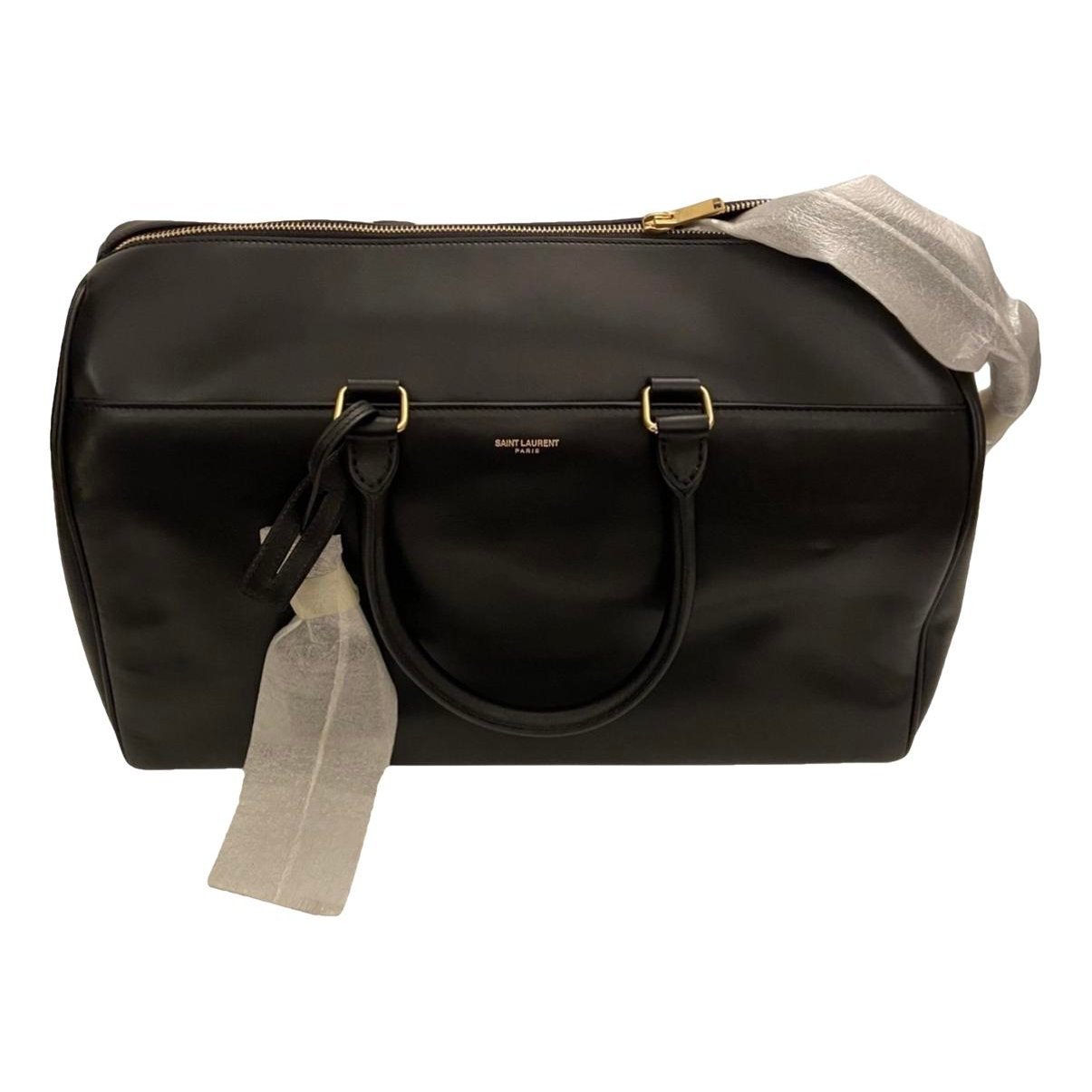 Duffle leather handbag
