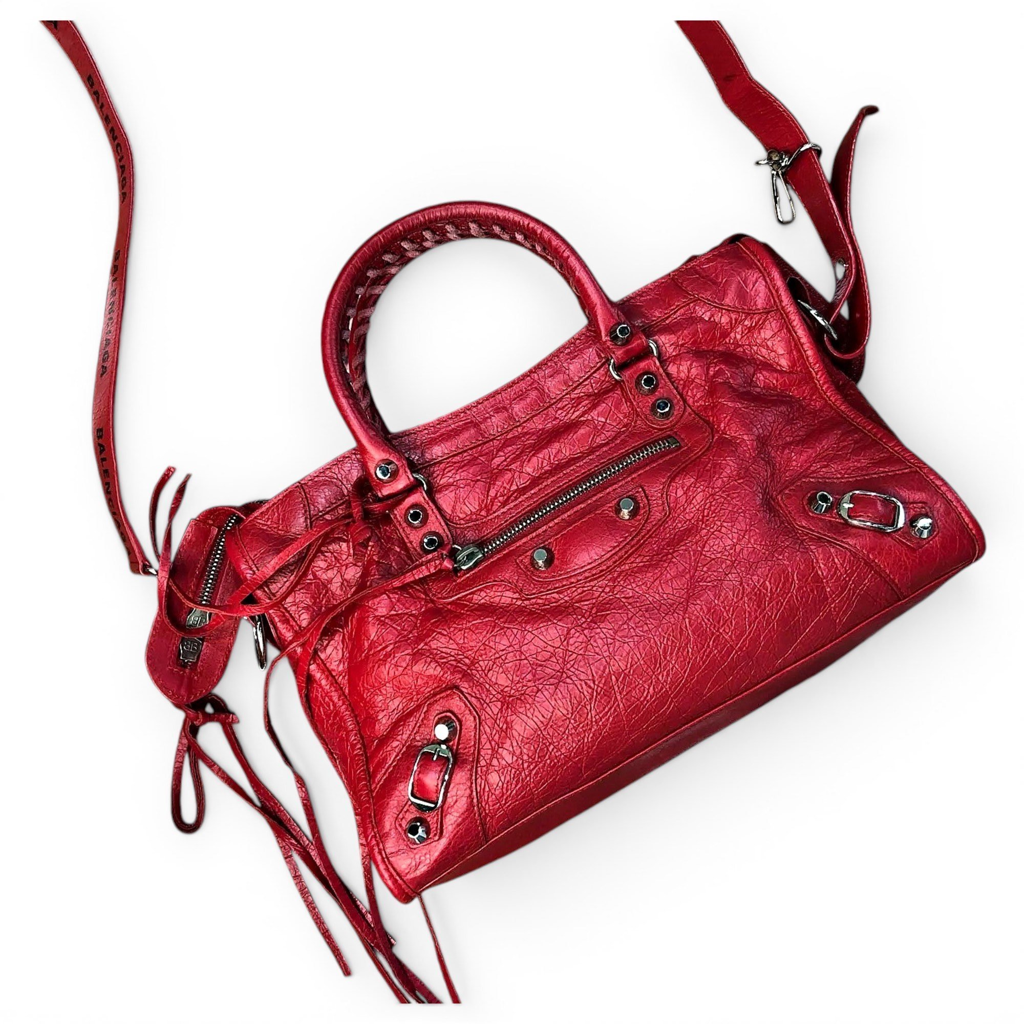 City leather handbag