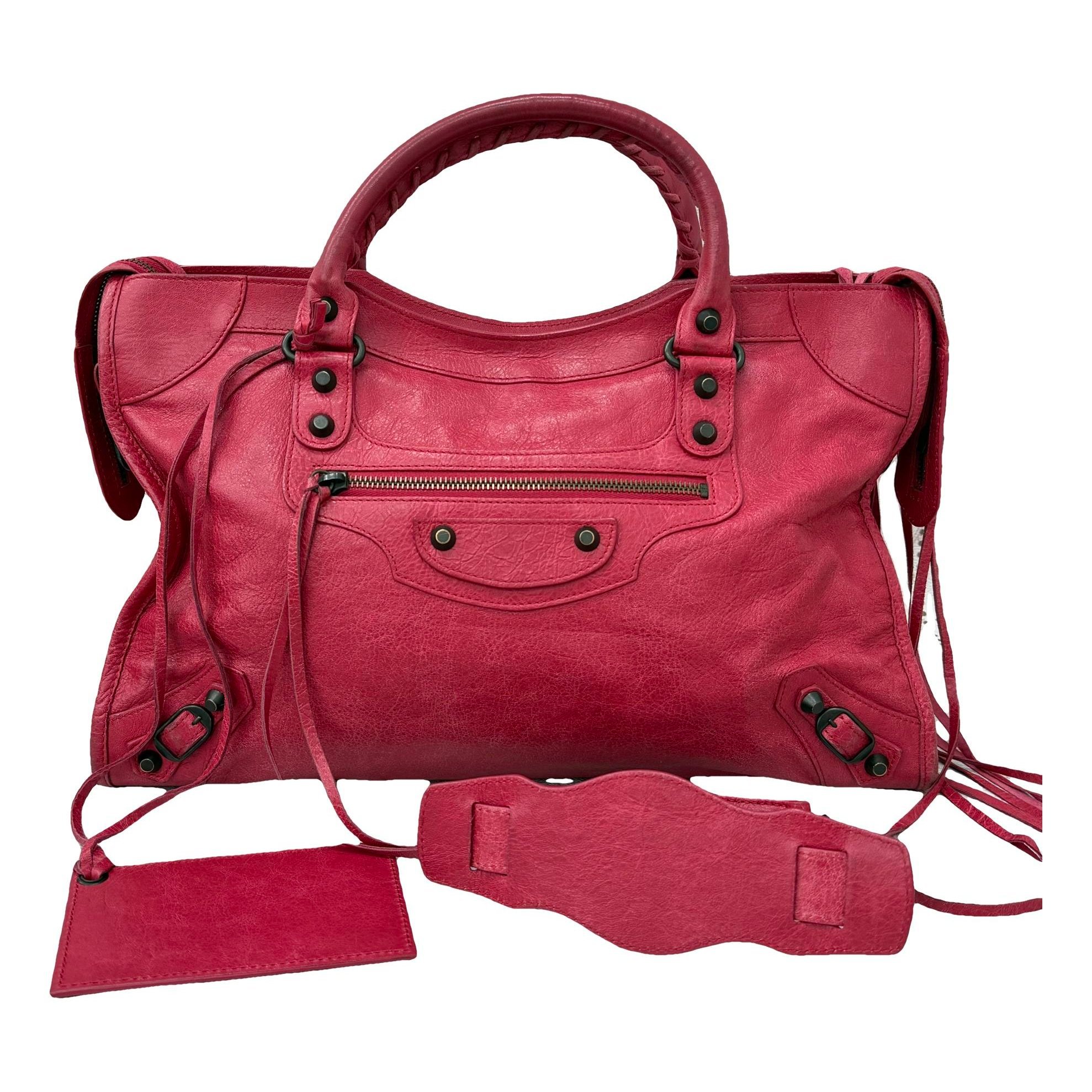 City leather handbag