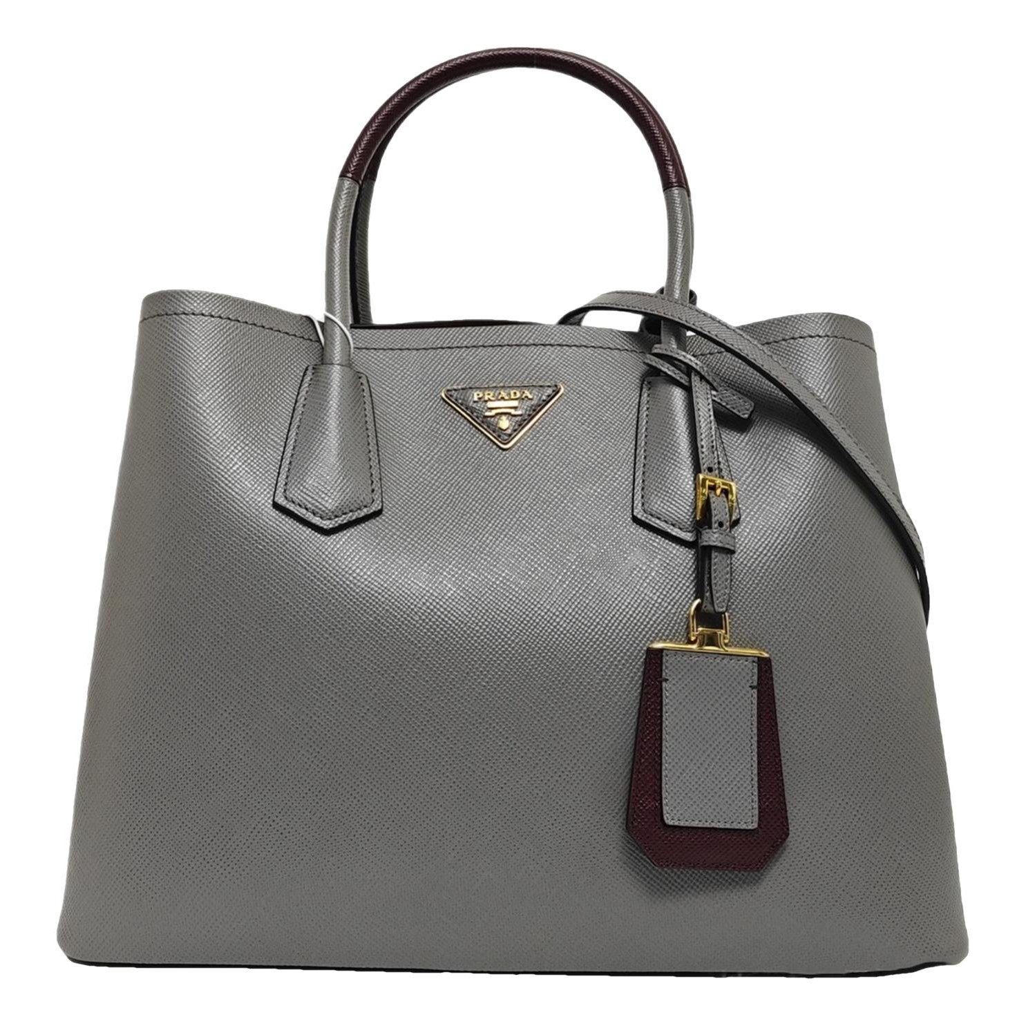 Double leather handbag