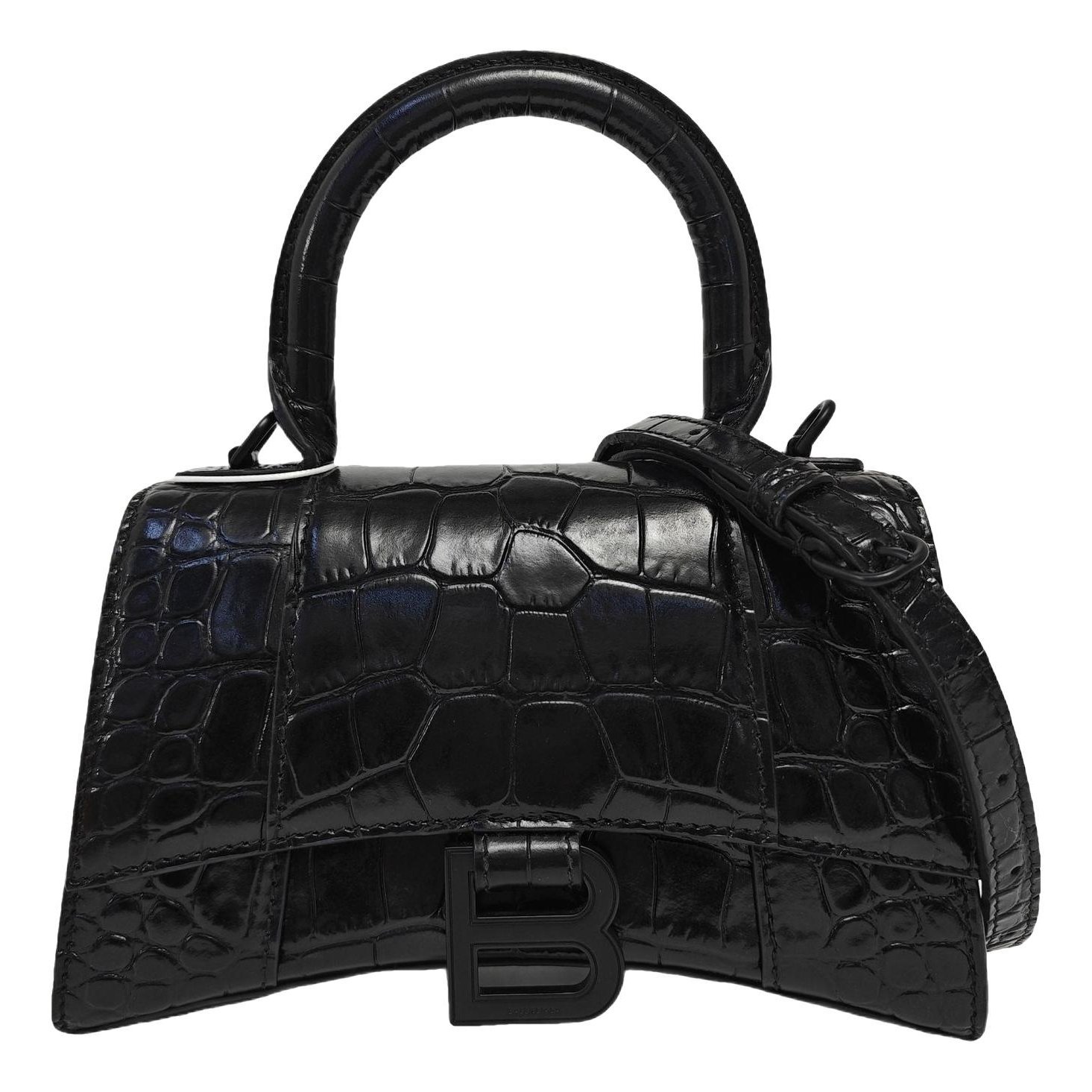 Hourglass leather handbag