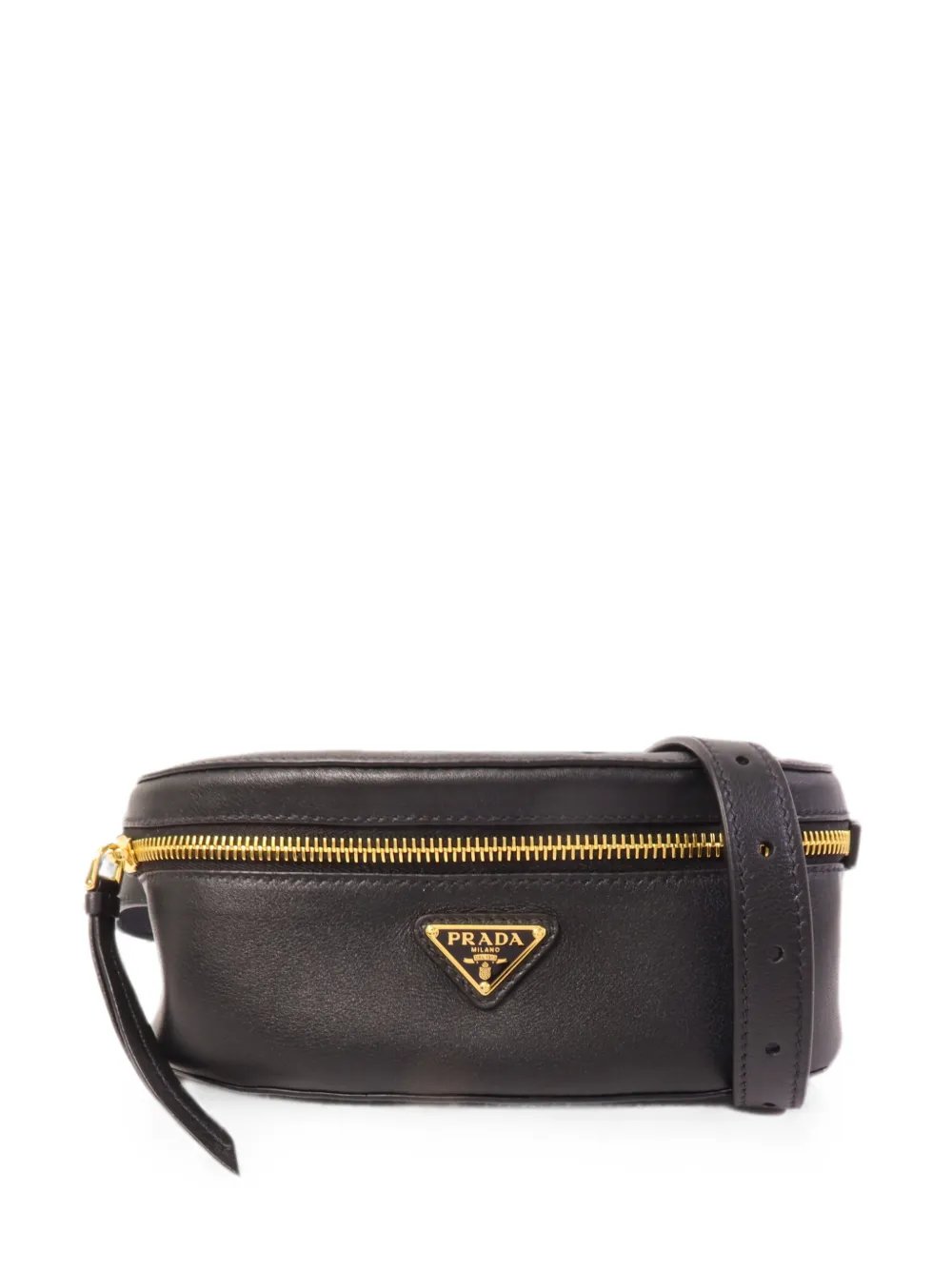 triangle-logo leather belt bag