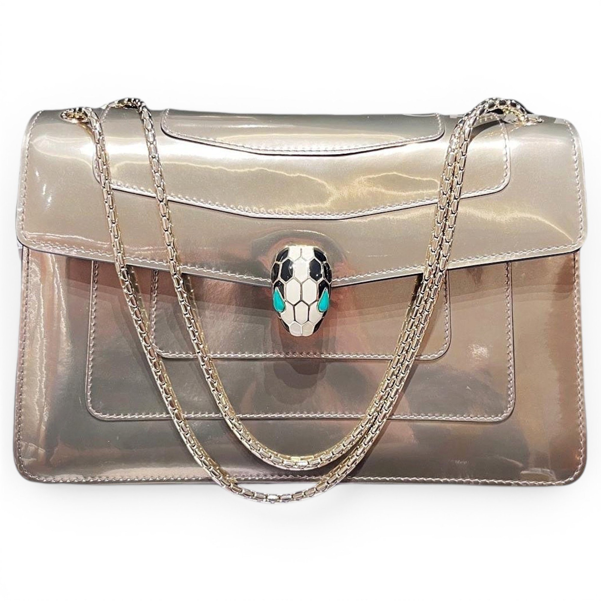 Serpenti patent leather handbag