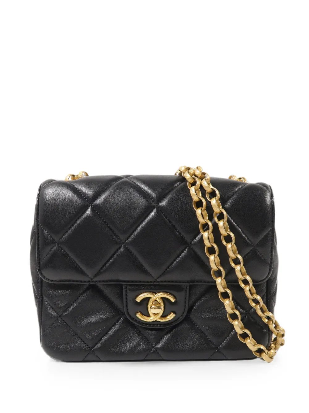 flap turn-lock shoulder bag
