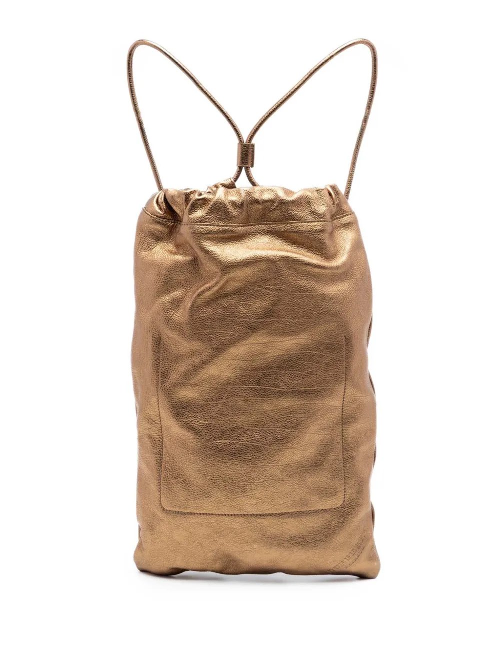 Burberry 2000-2017 Metallic Grained Calfskin Drawstring Sling Bag backpack