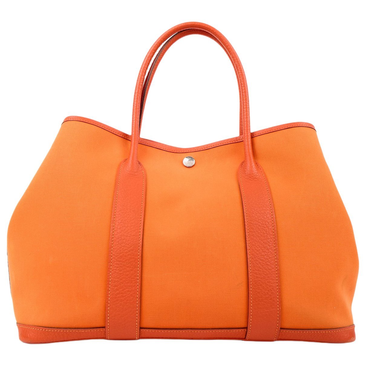 Hermes Garden Party 36 Handbag Orange Negonda Leather 2015