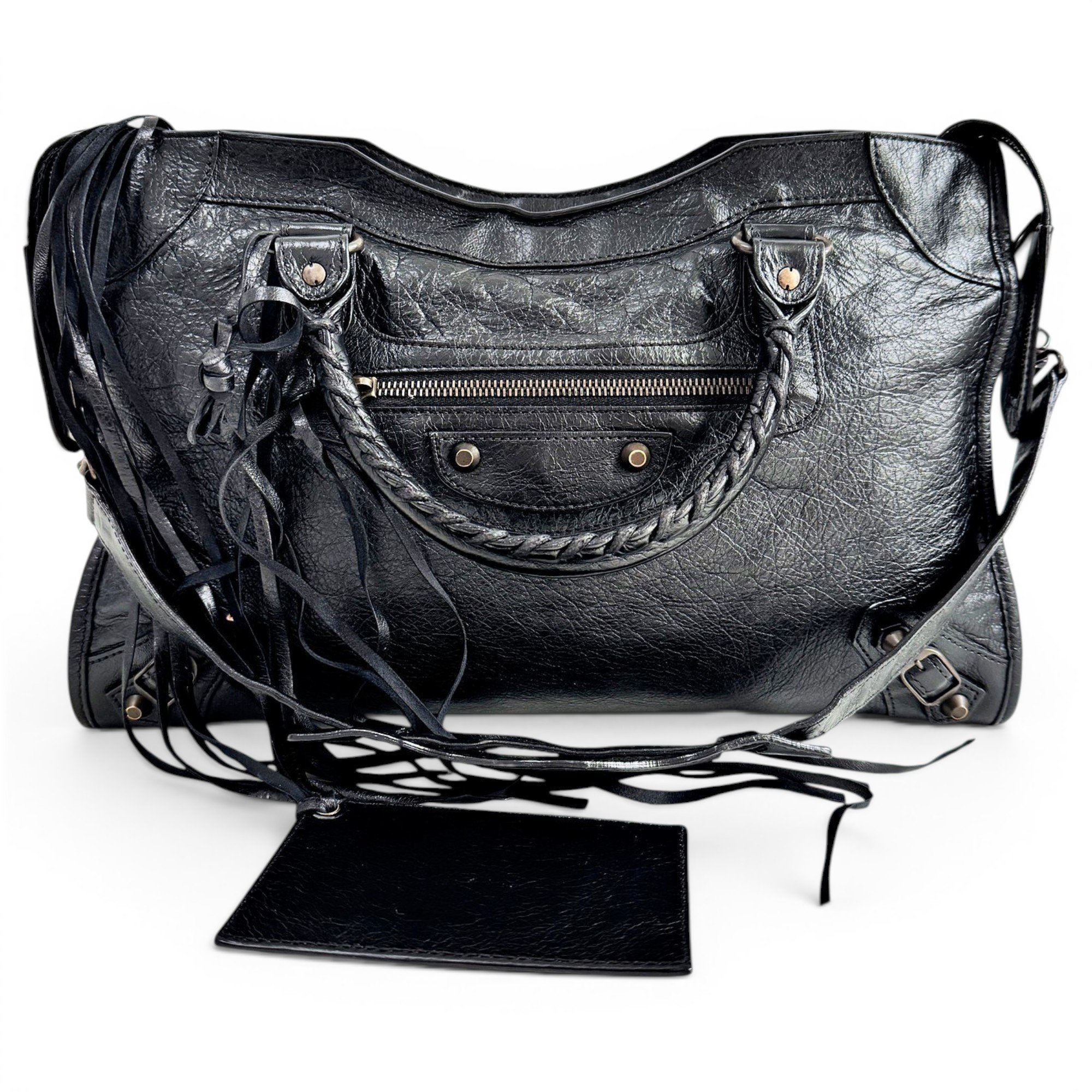 City leather handbag