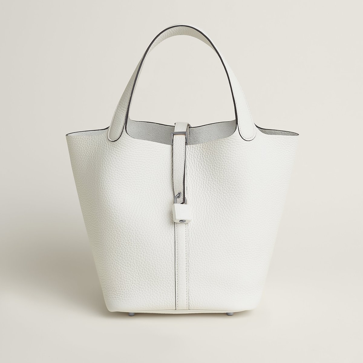New White Picotin Lock 22 Bag