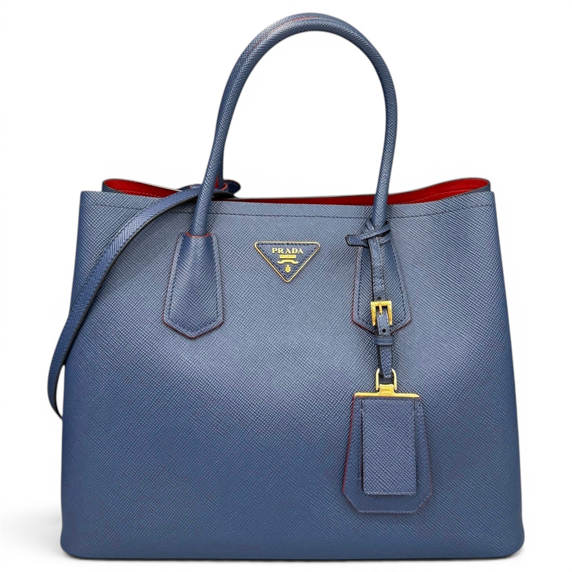 Prada Double pony-style calfskin tote