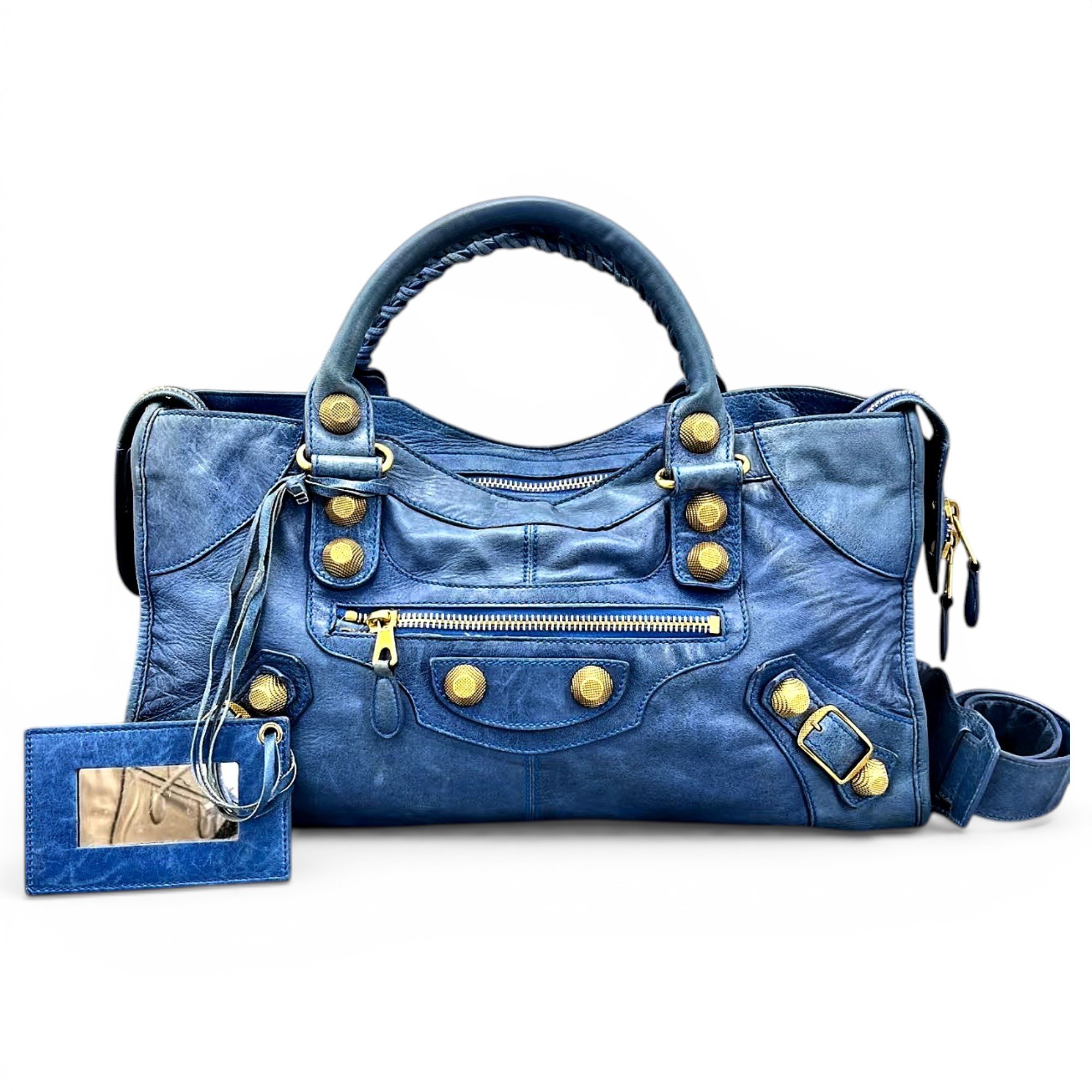 City leather handbag