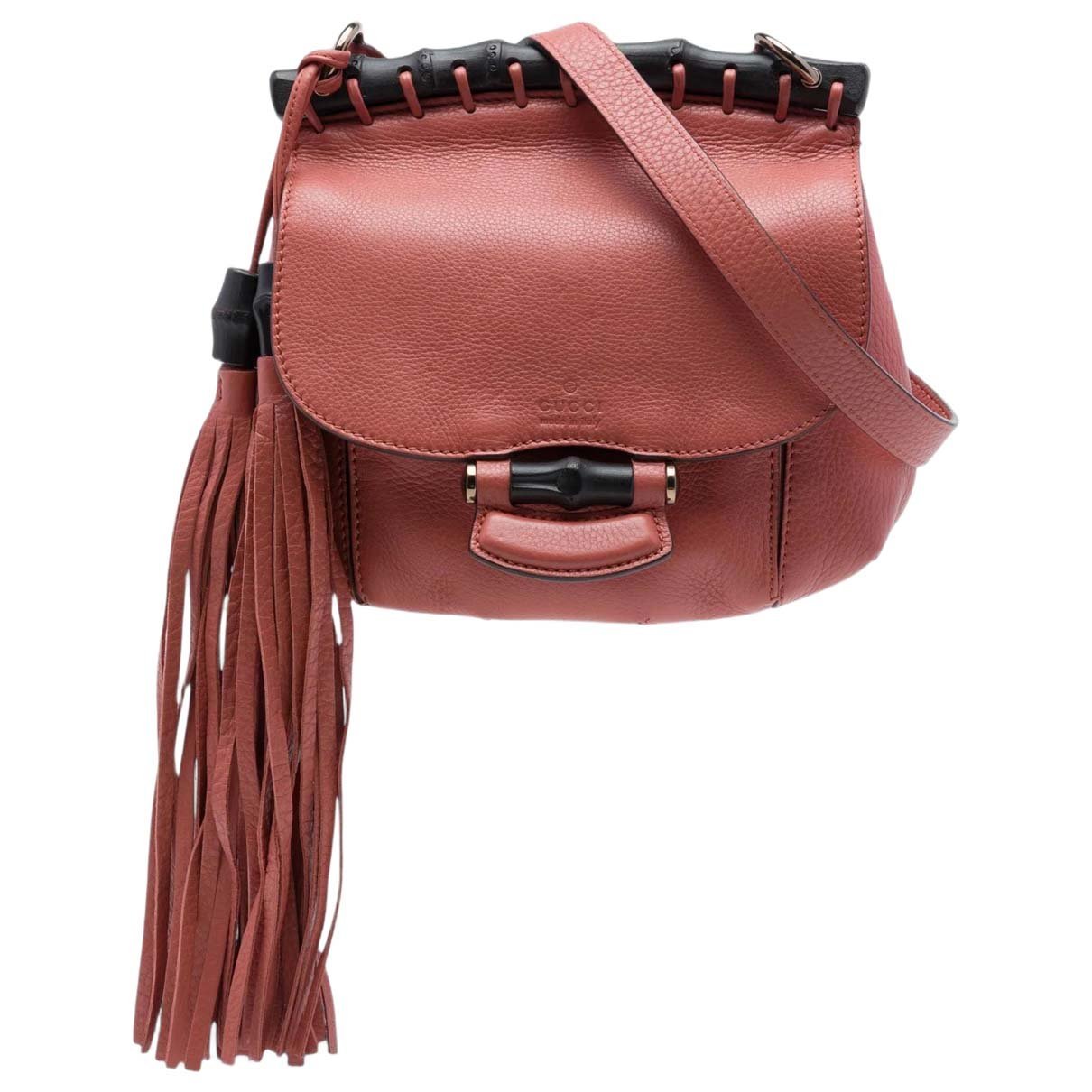 Bamboo leather crossbody bag