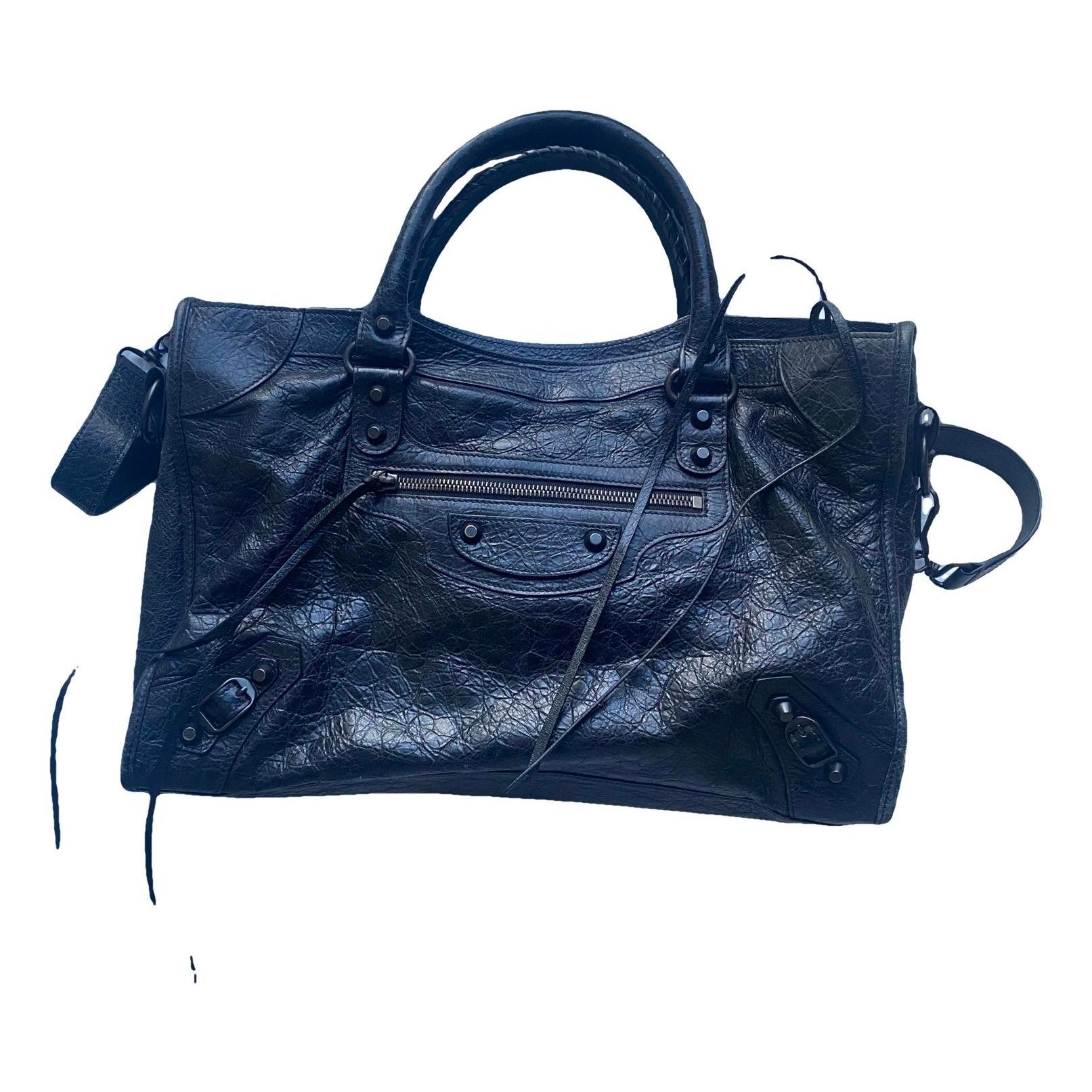 City leather handbag