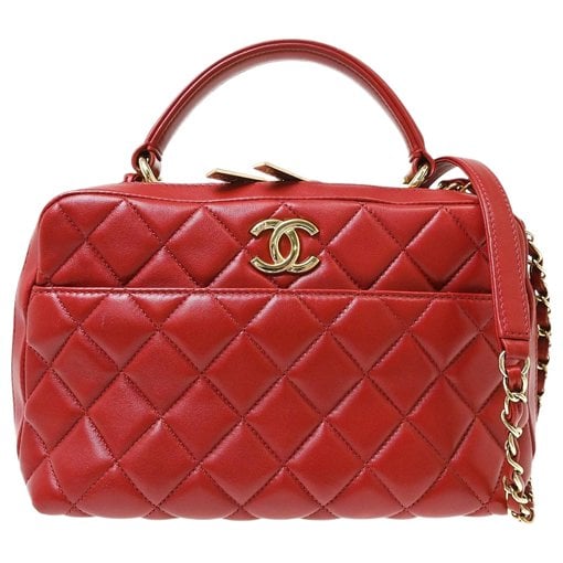 Trendy CC Top Handle leather handbag