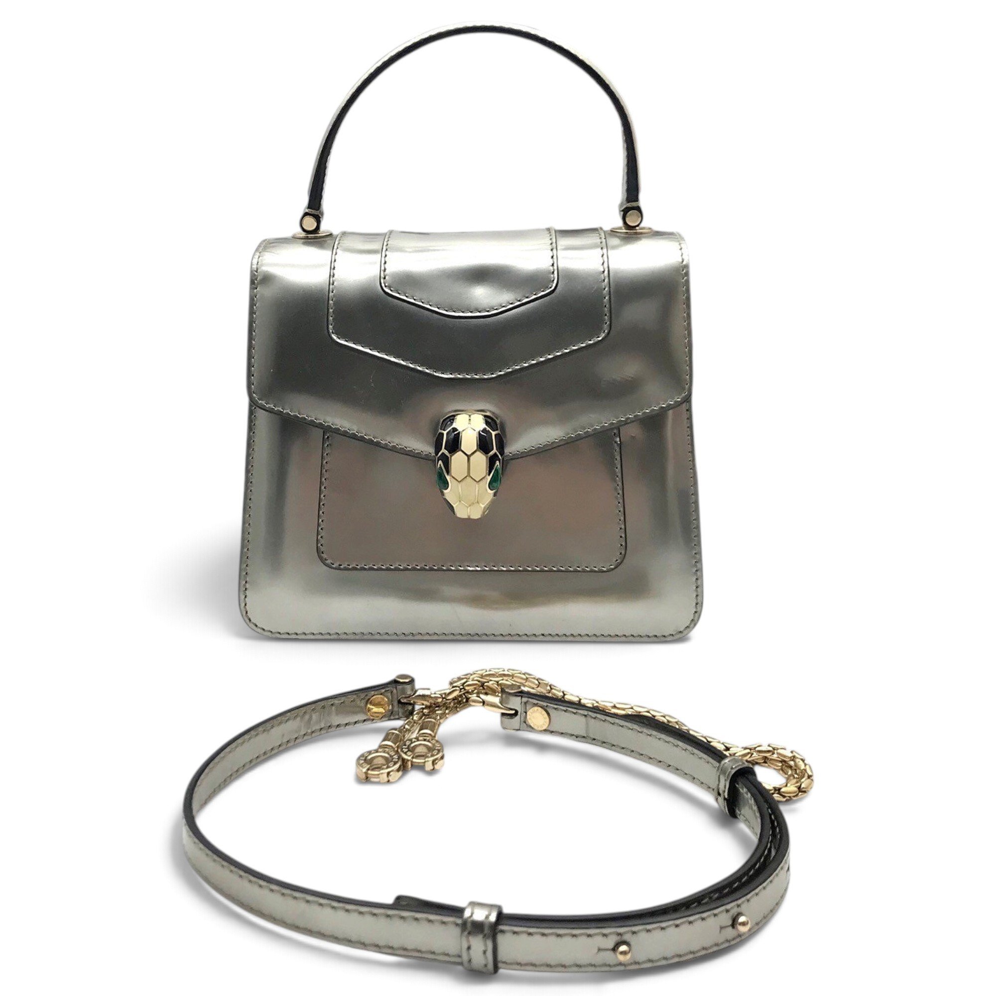 Serpenti patent leather handbag
