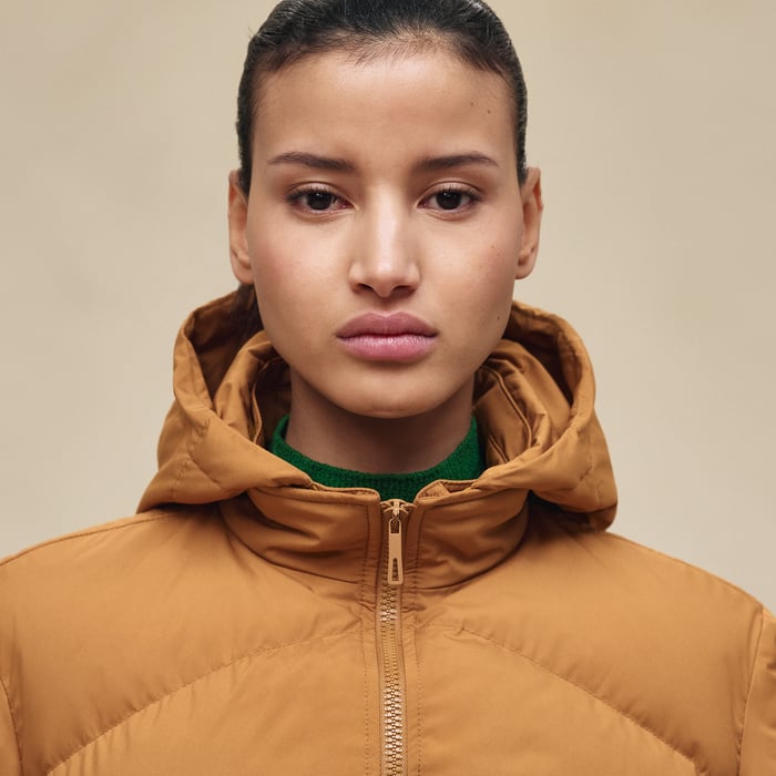 Marron Ocre Short Puffer Coat