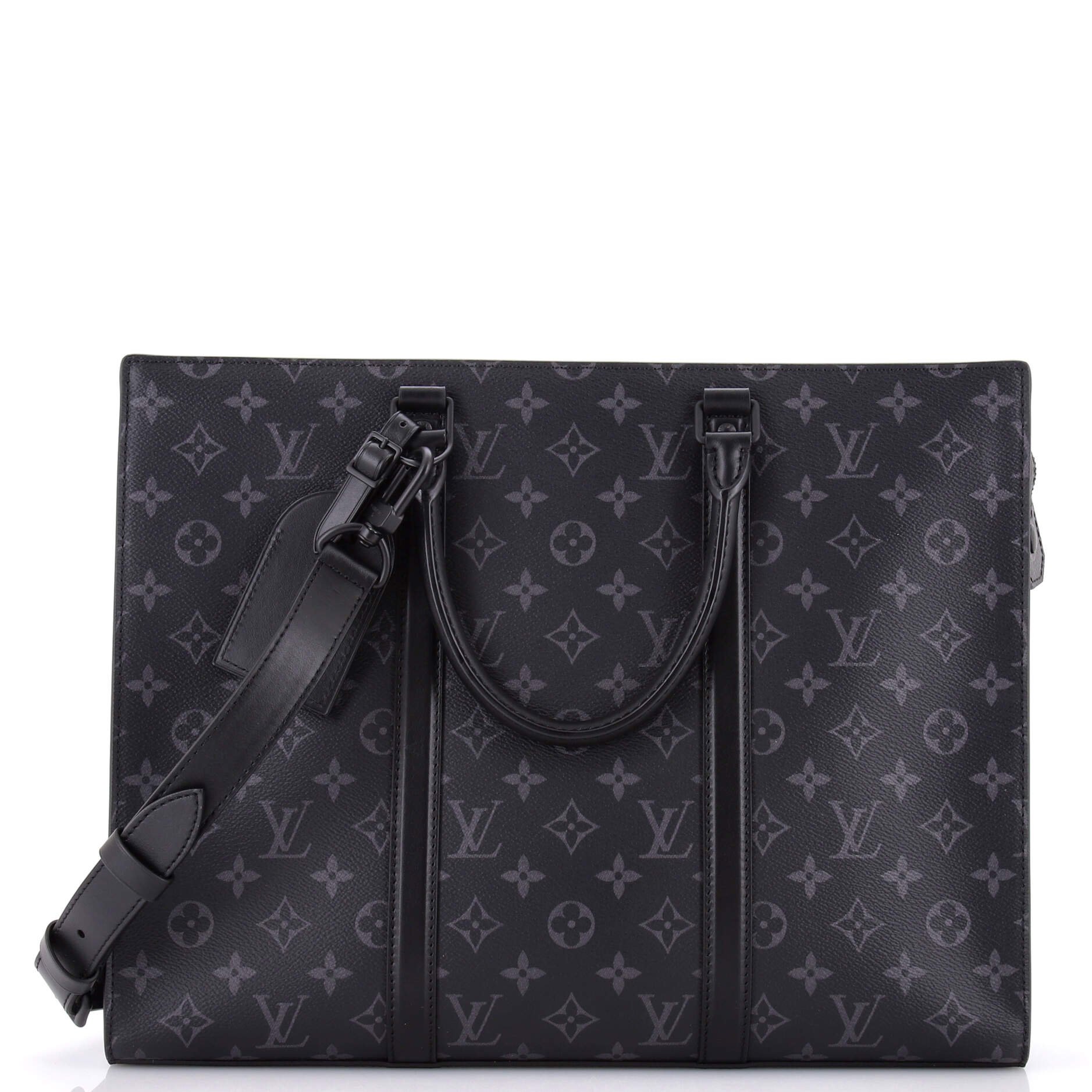 Sac Plat Zipper Tote Monogram Eclipse Canvas Horizontal