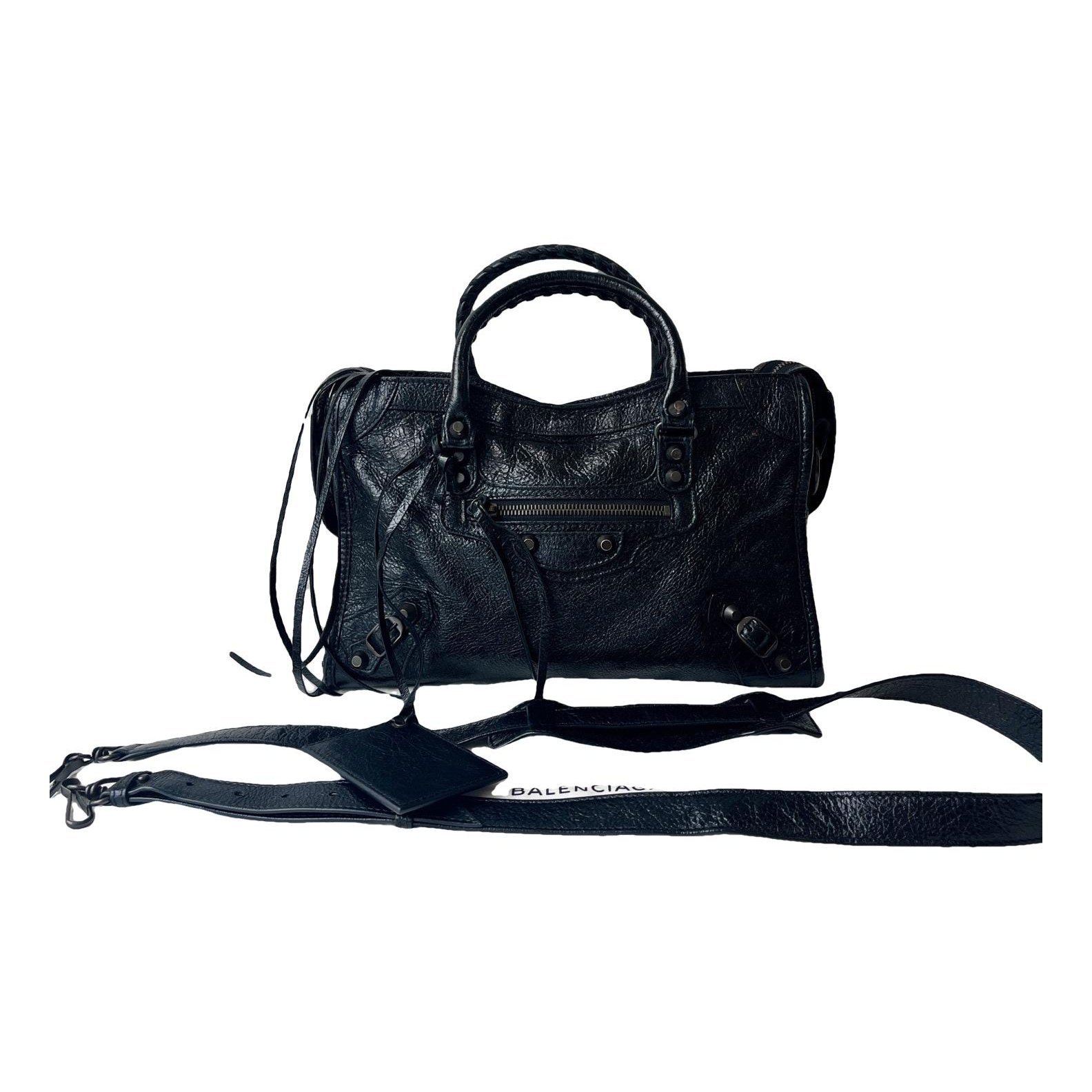 City leather handbag