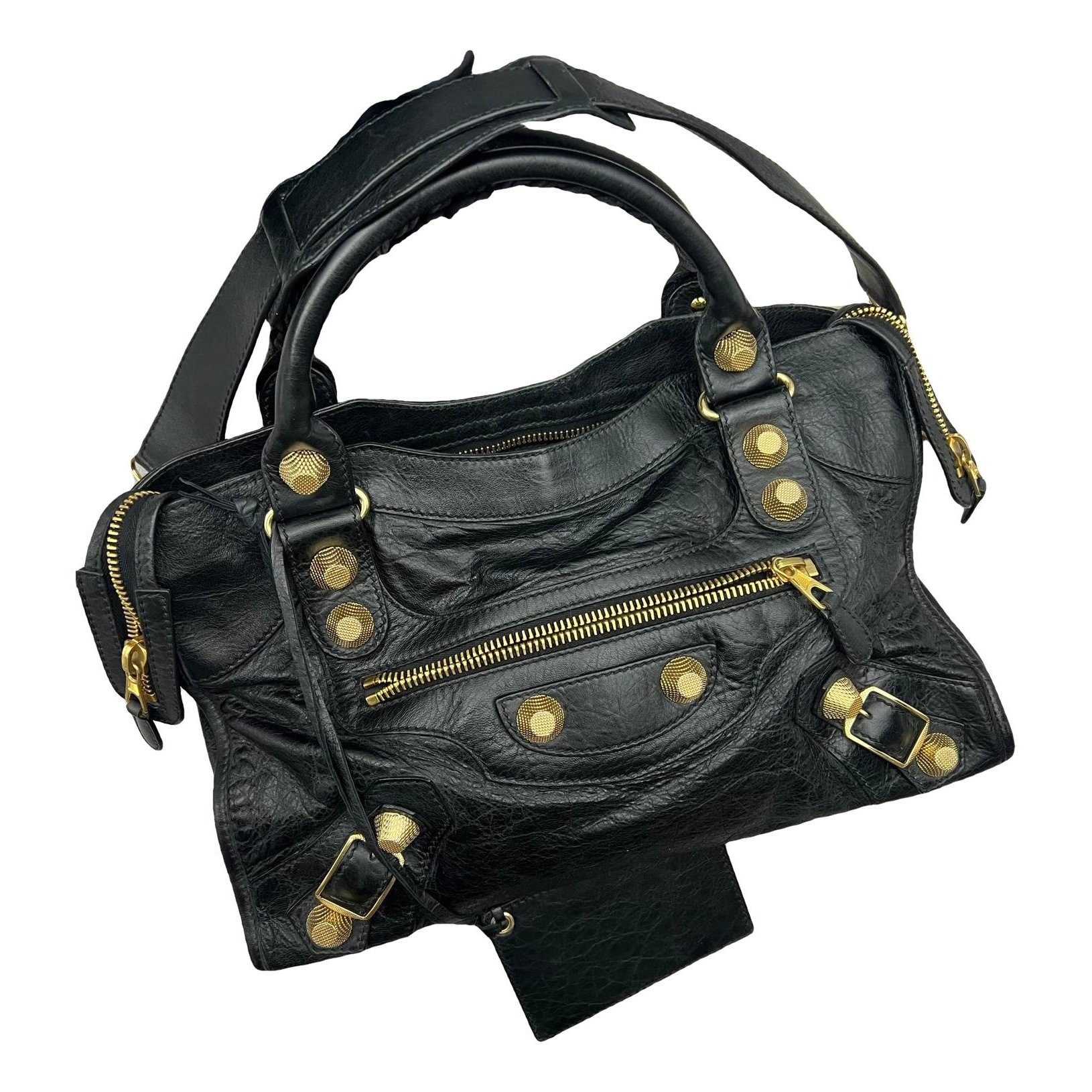 City leather handbag