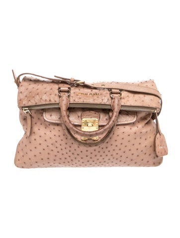 Ostrich Ostrich Handle Bag
