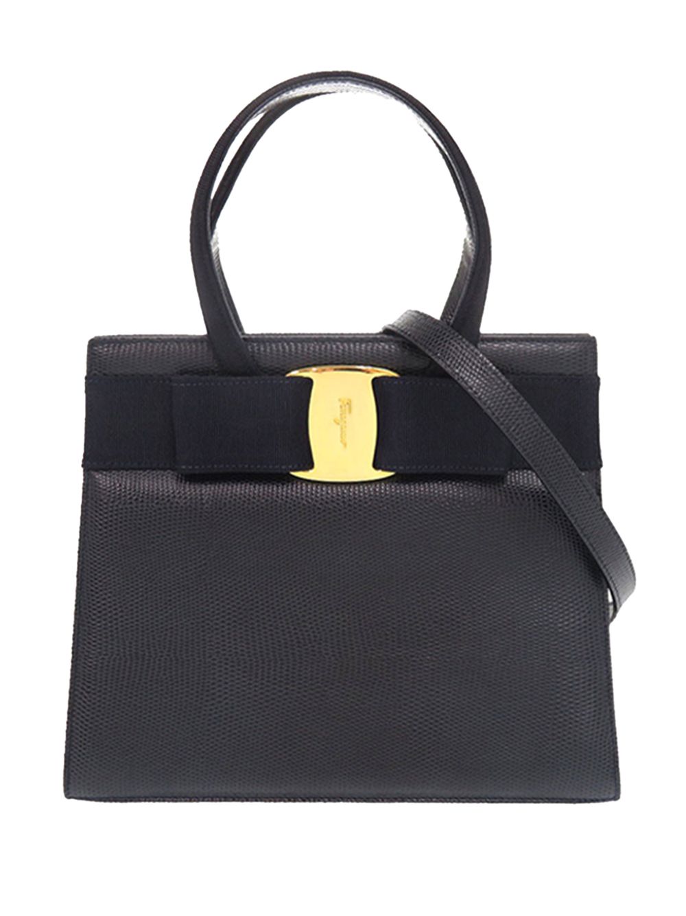 20th Century Lizard Embossed Leather Vara Bow satchel