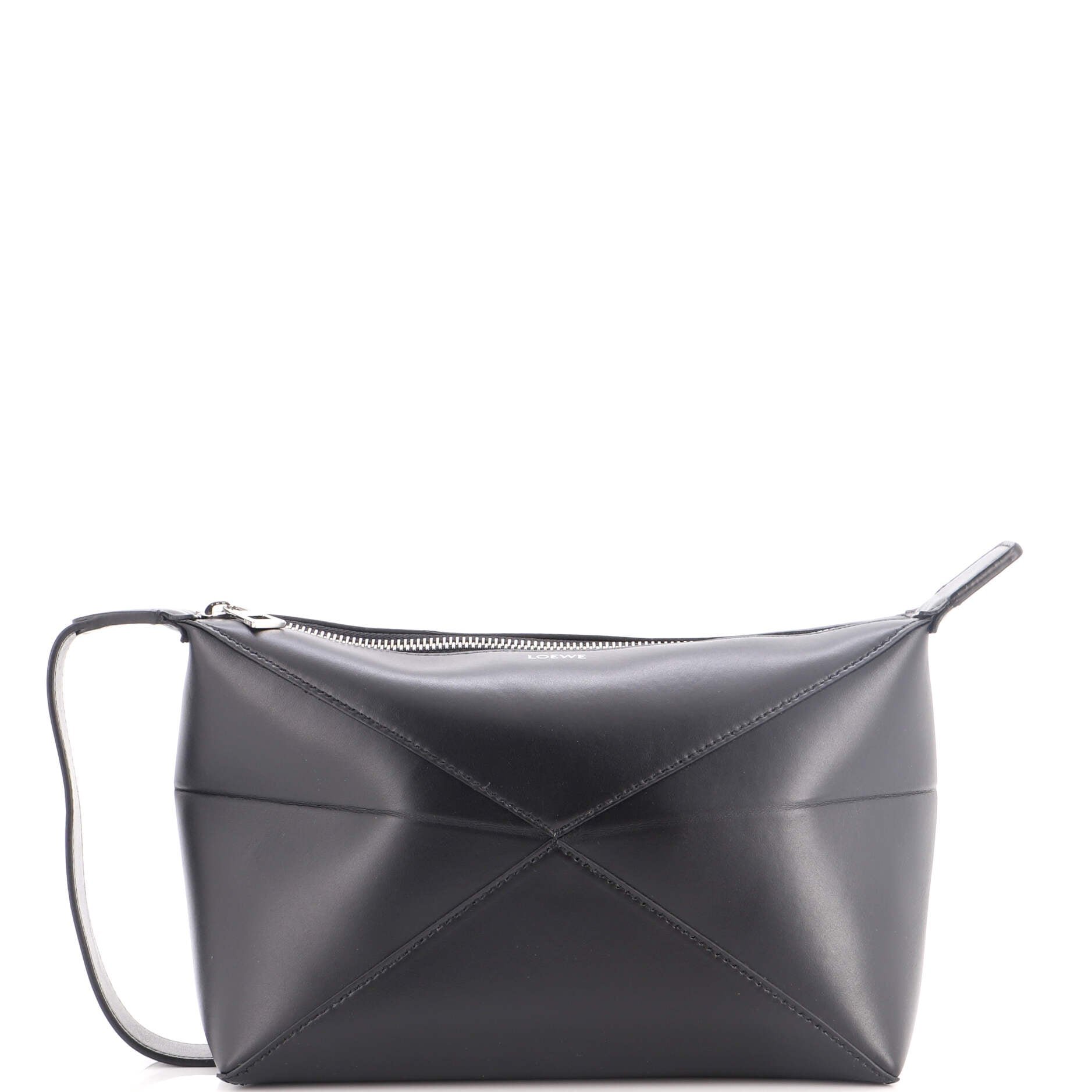 Puzzle Fold Wash Bag Leather