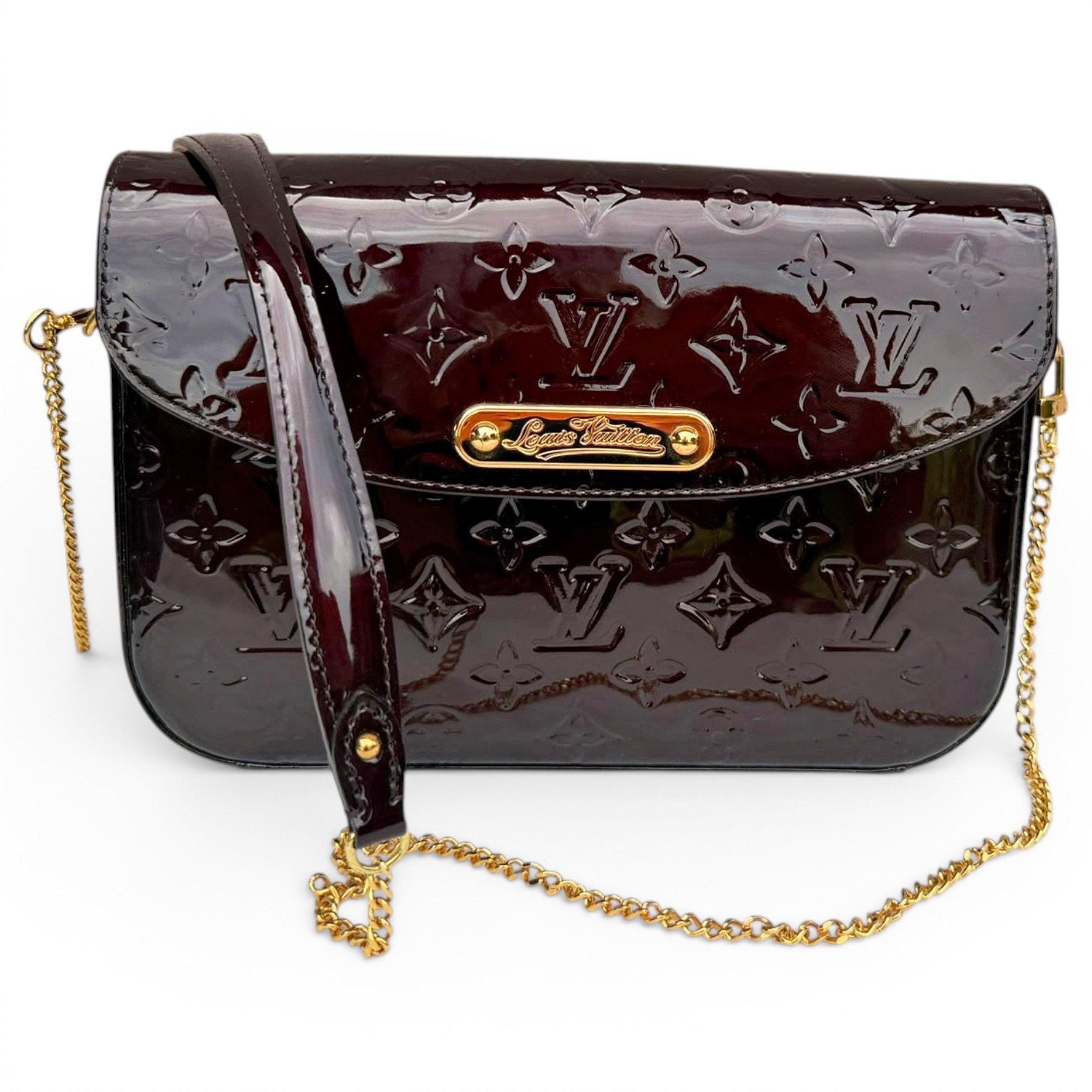 Patent leather clutch bag