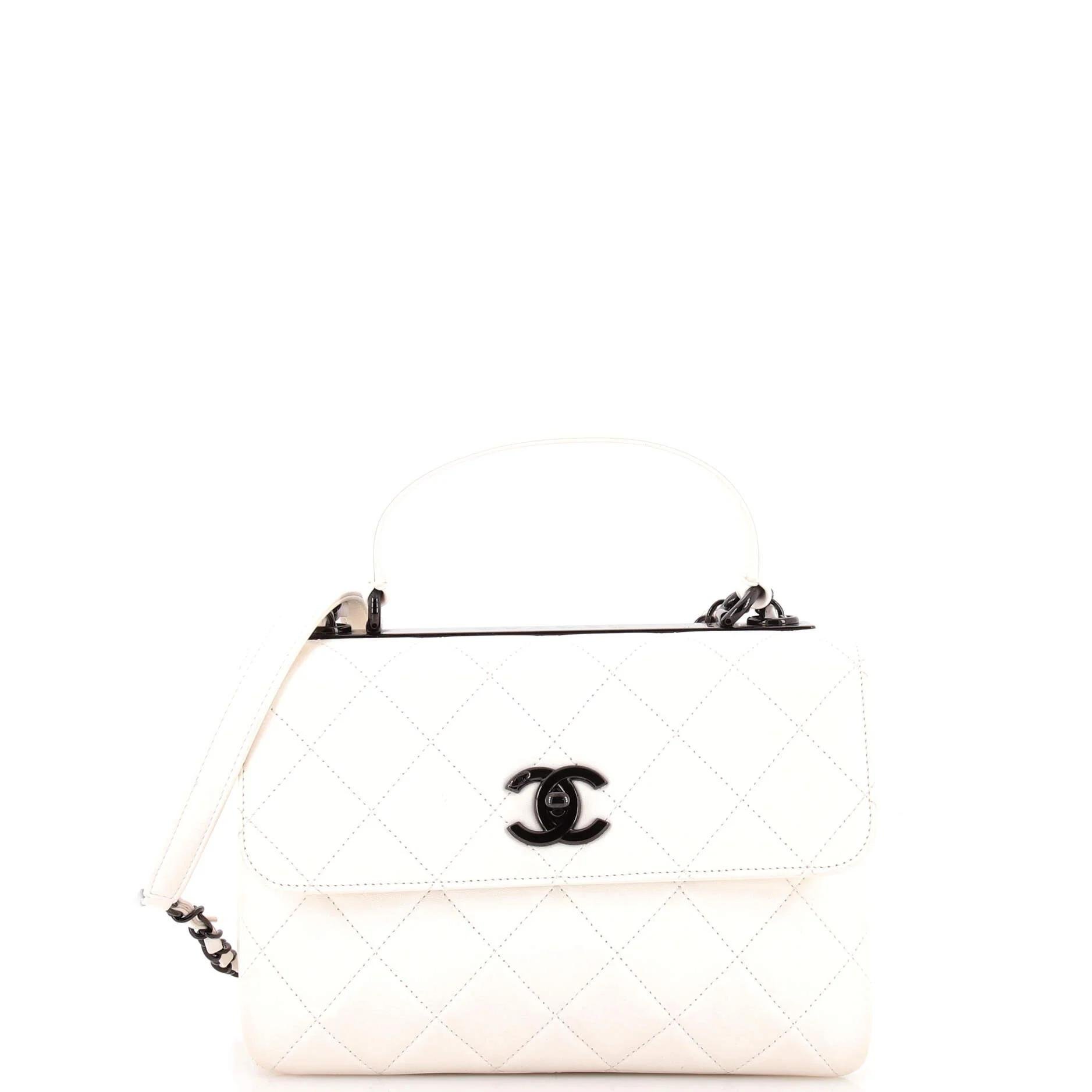 Trendy CC Top Handle leather handbag