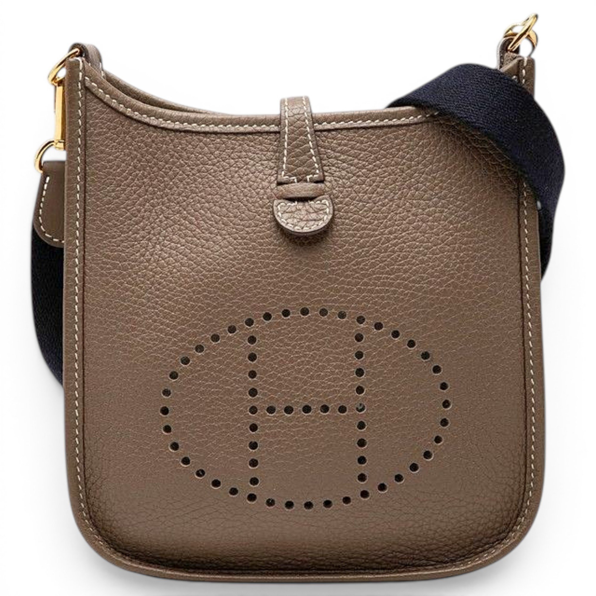 Hermes Evelyne Handbag Etoupe Clemence Leather