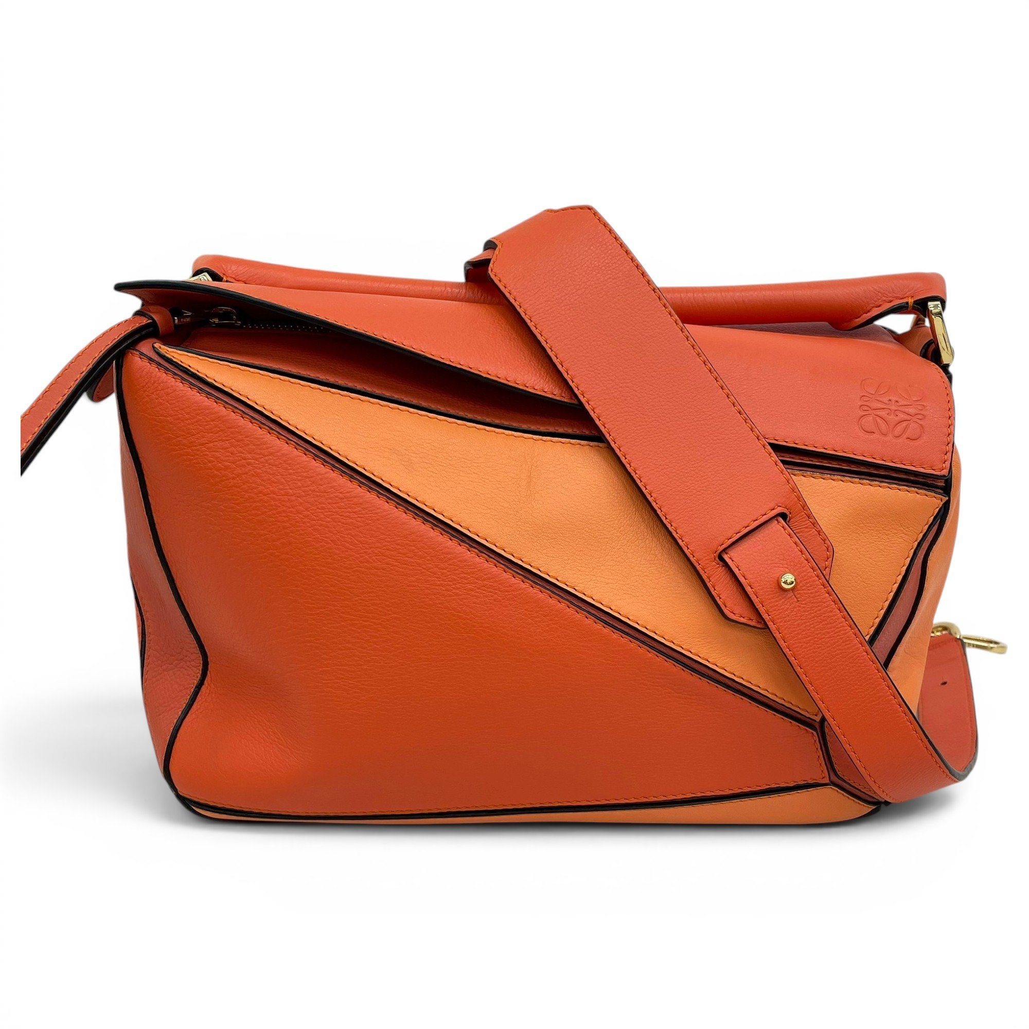 Puzzle leather handbag