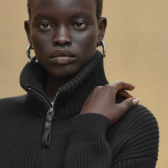 Noir Wool Knit Jacket