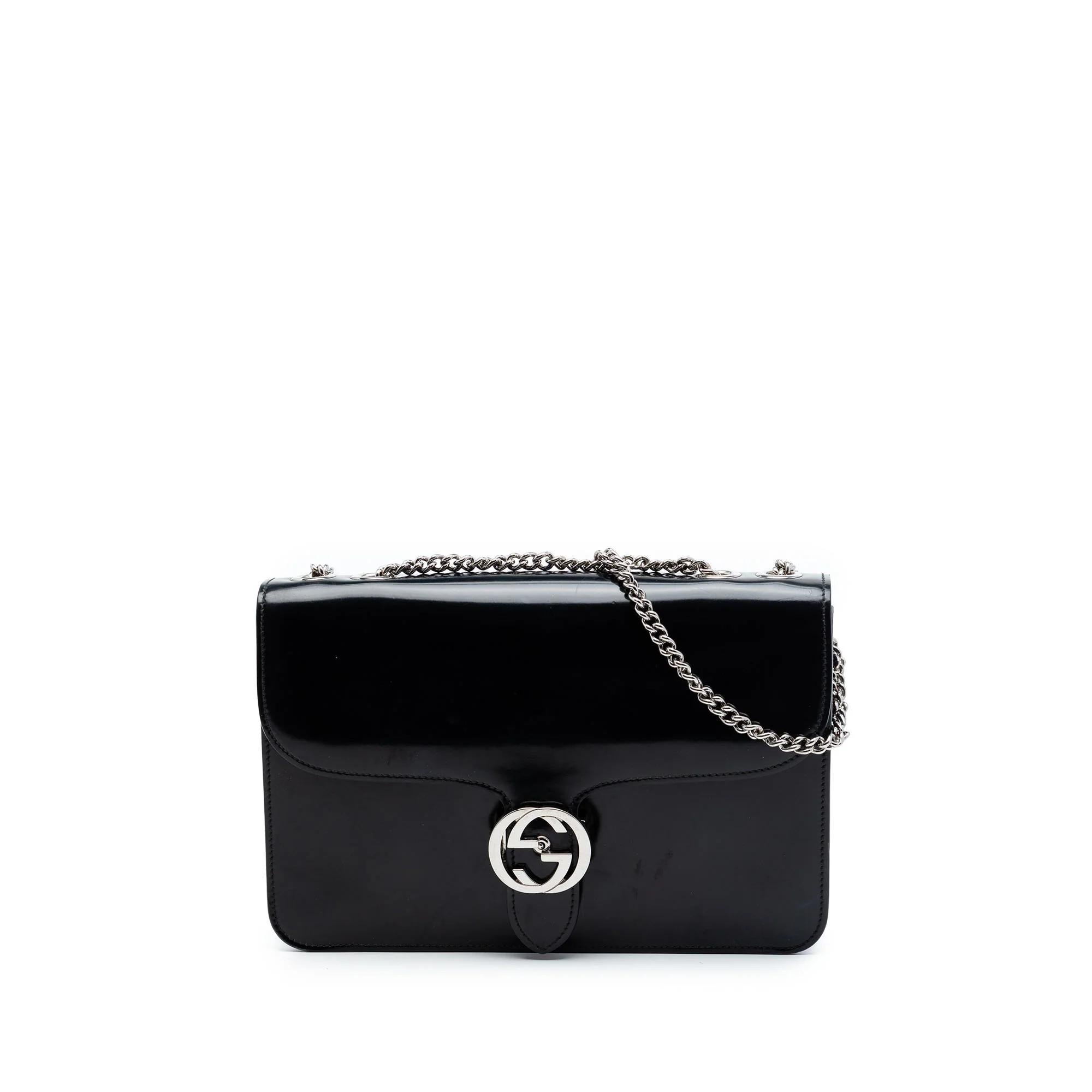 Interlocking leather crossbody bag