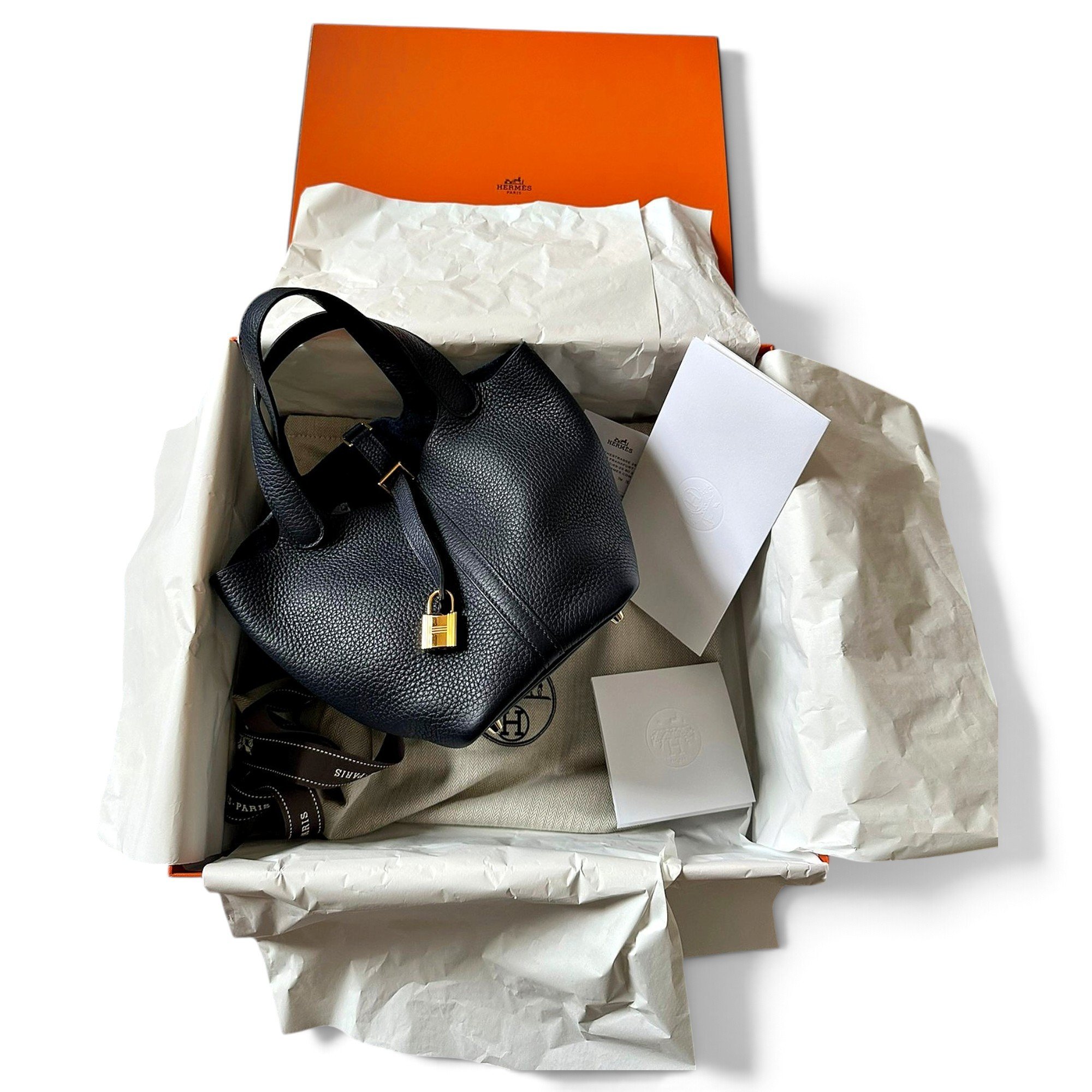 Picotin leather tote