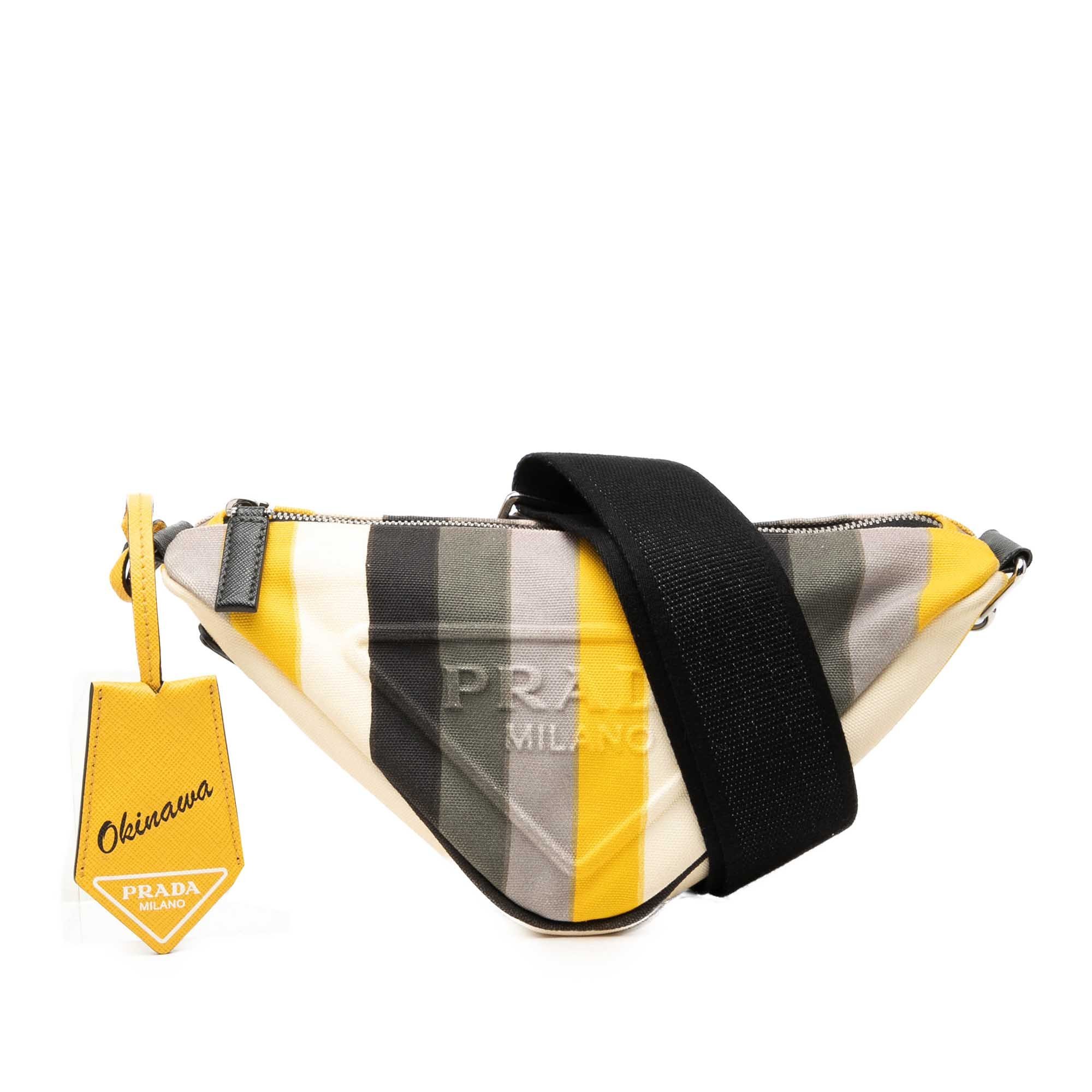 Triangle linen crossbody bag