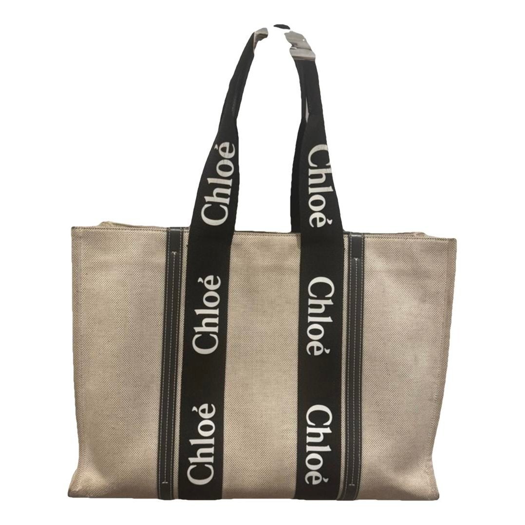 Chloe Woody linen tote
