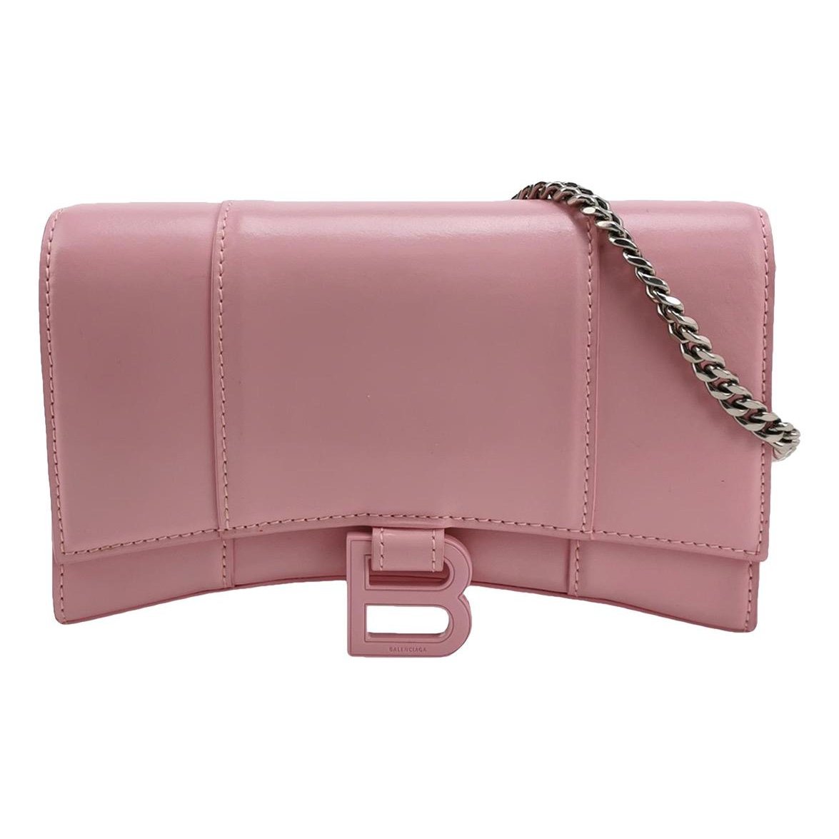 Hourglass leather handbag