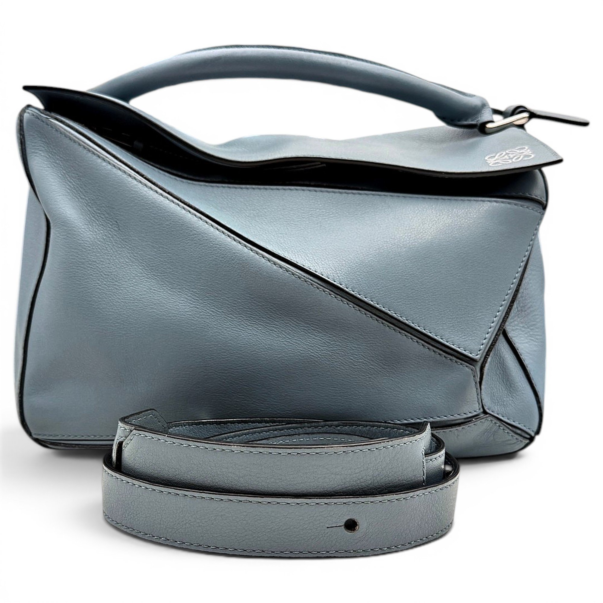 Puzzle leather handbag