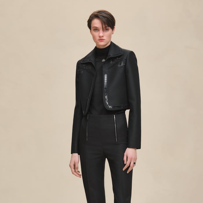 Noir Embroidered Spencer Jacket
