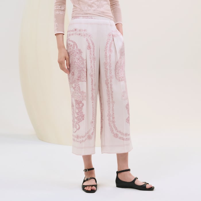 Rose Pâle "Brides De Gala En Fleurs" Short Pants