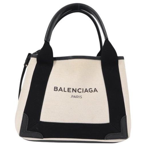 Navy cabas leather handbag
