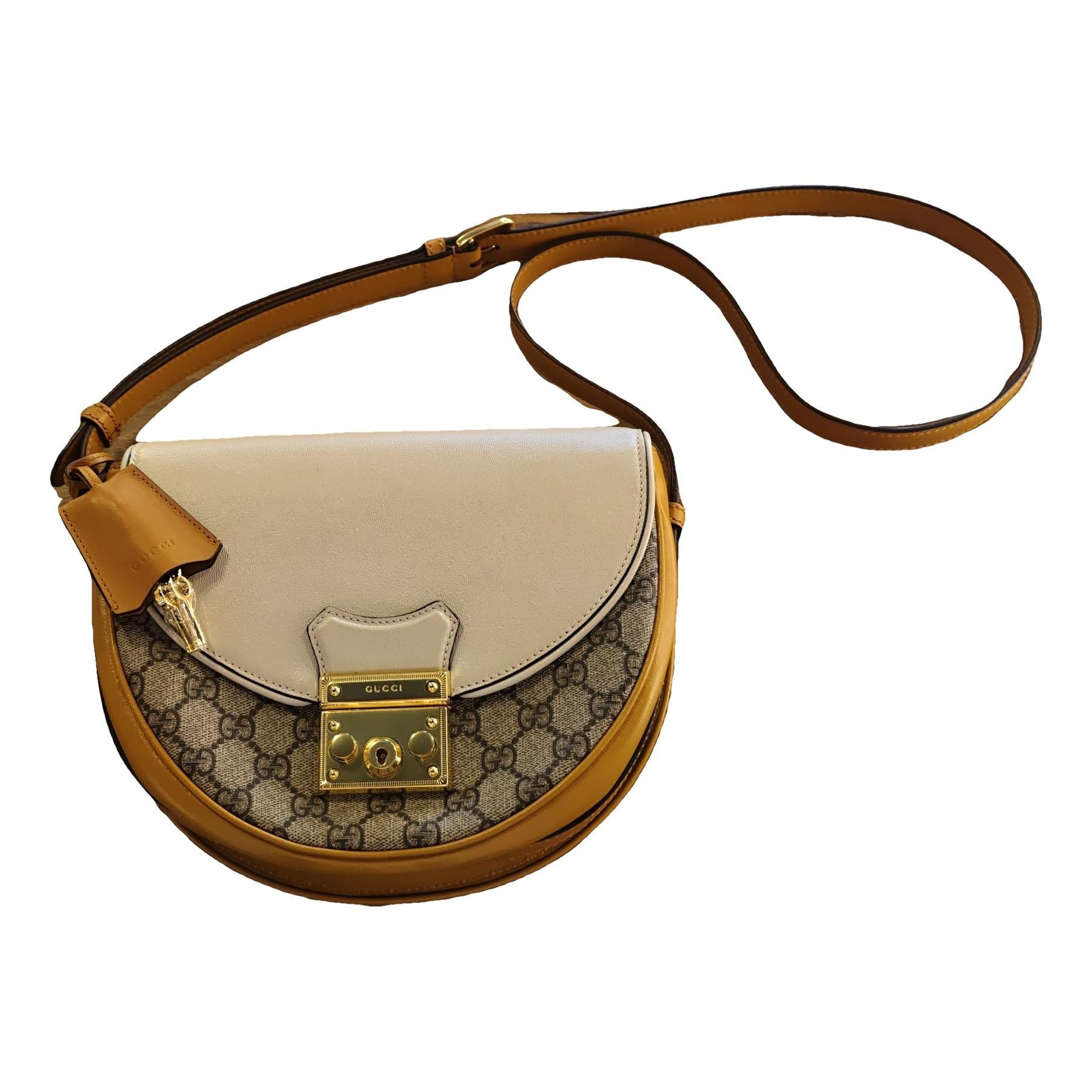 Padlock leather crossbody bag