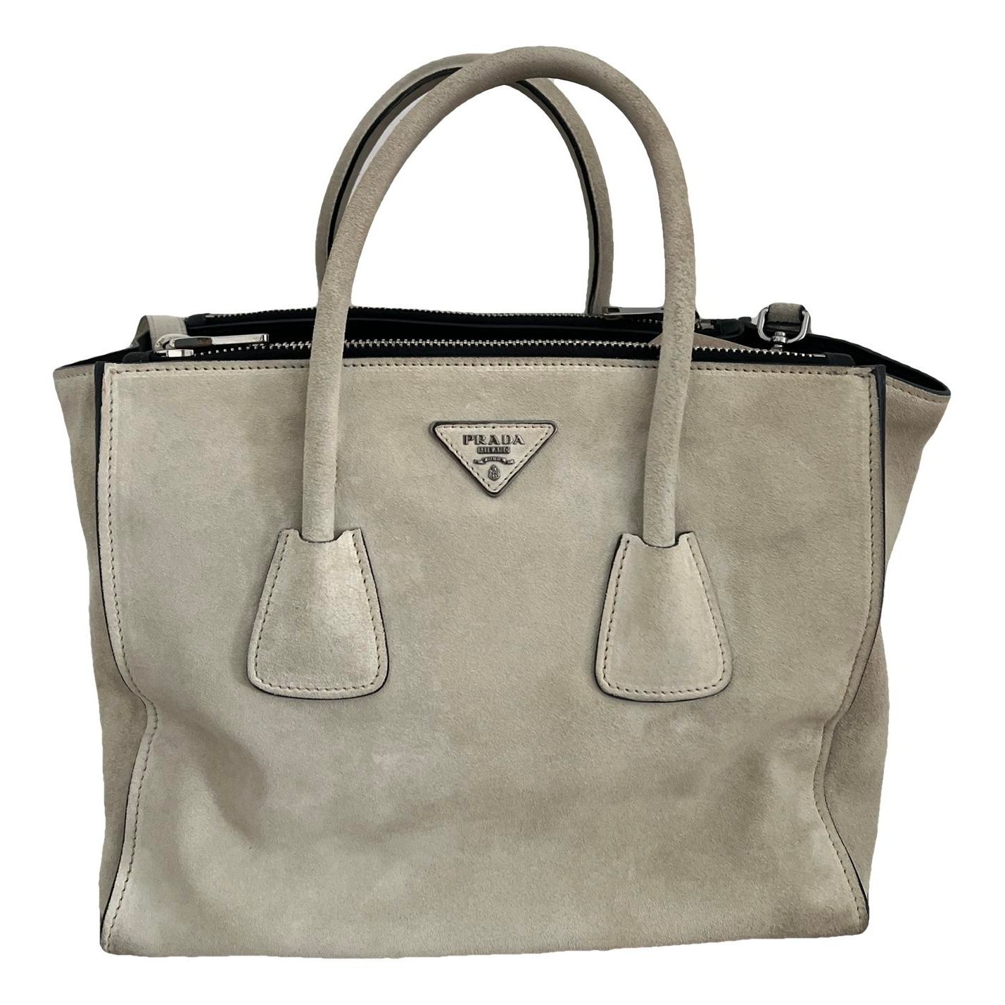 Double leather handbag