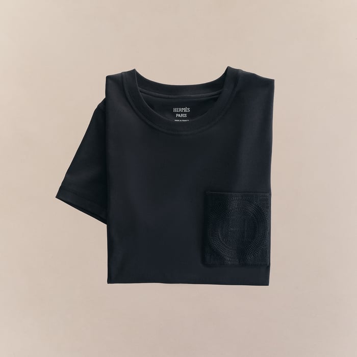 Bleu Noir Embroidered Pocket T-shirt