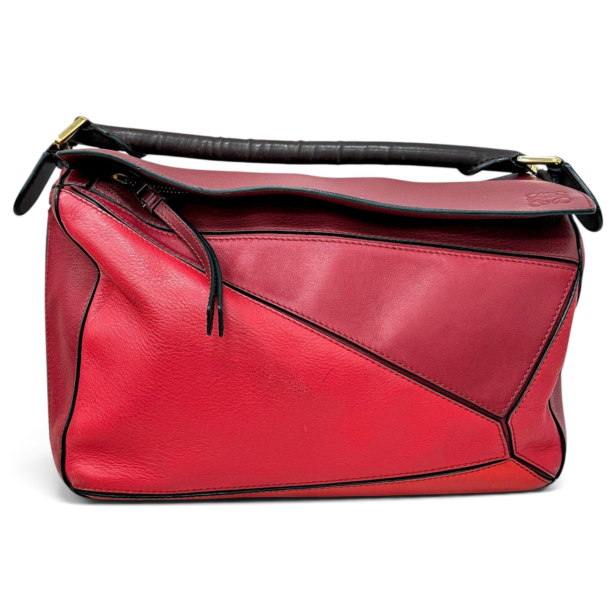 Puzzle leather handbag