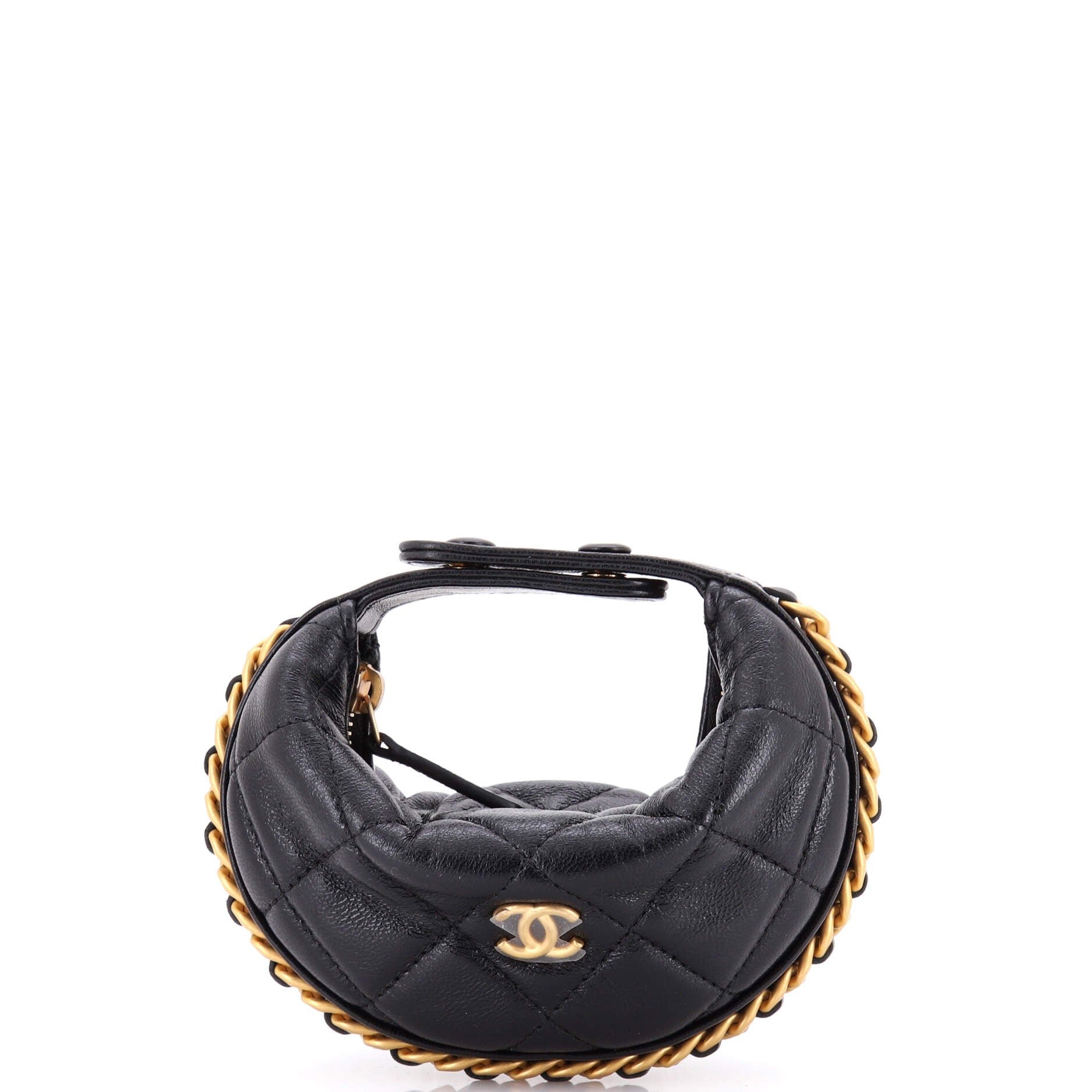 Chain Around Hobo Pouch Quilted Lambskin Extra Mini