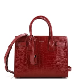 Saint Laurent Sac de Jour NM Bag Crocodile Embossed Leather Baby