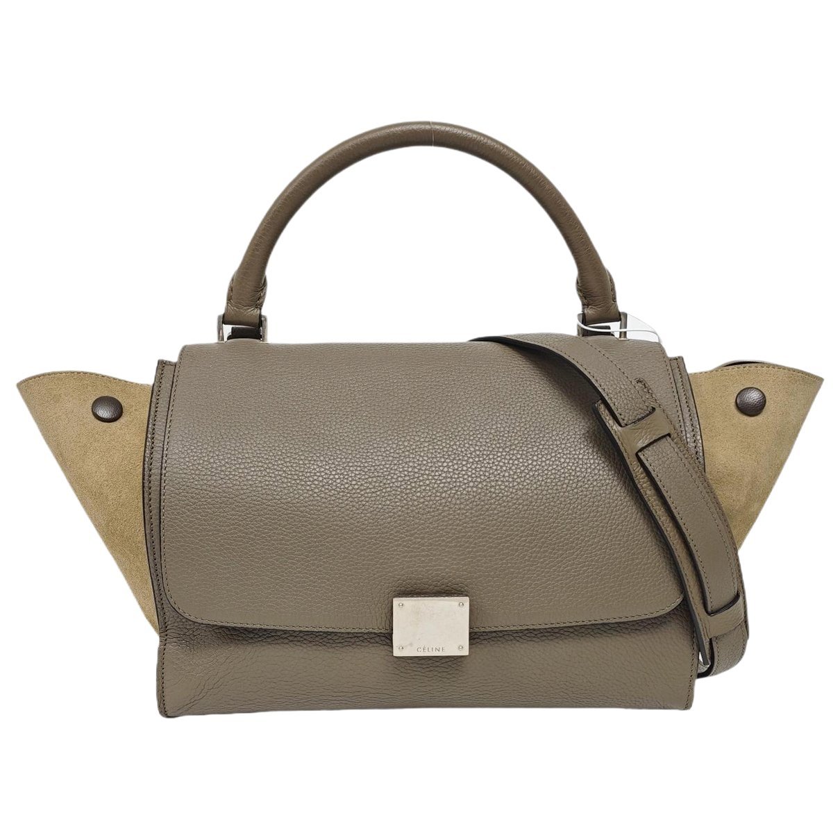 Trapèze leather handbag